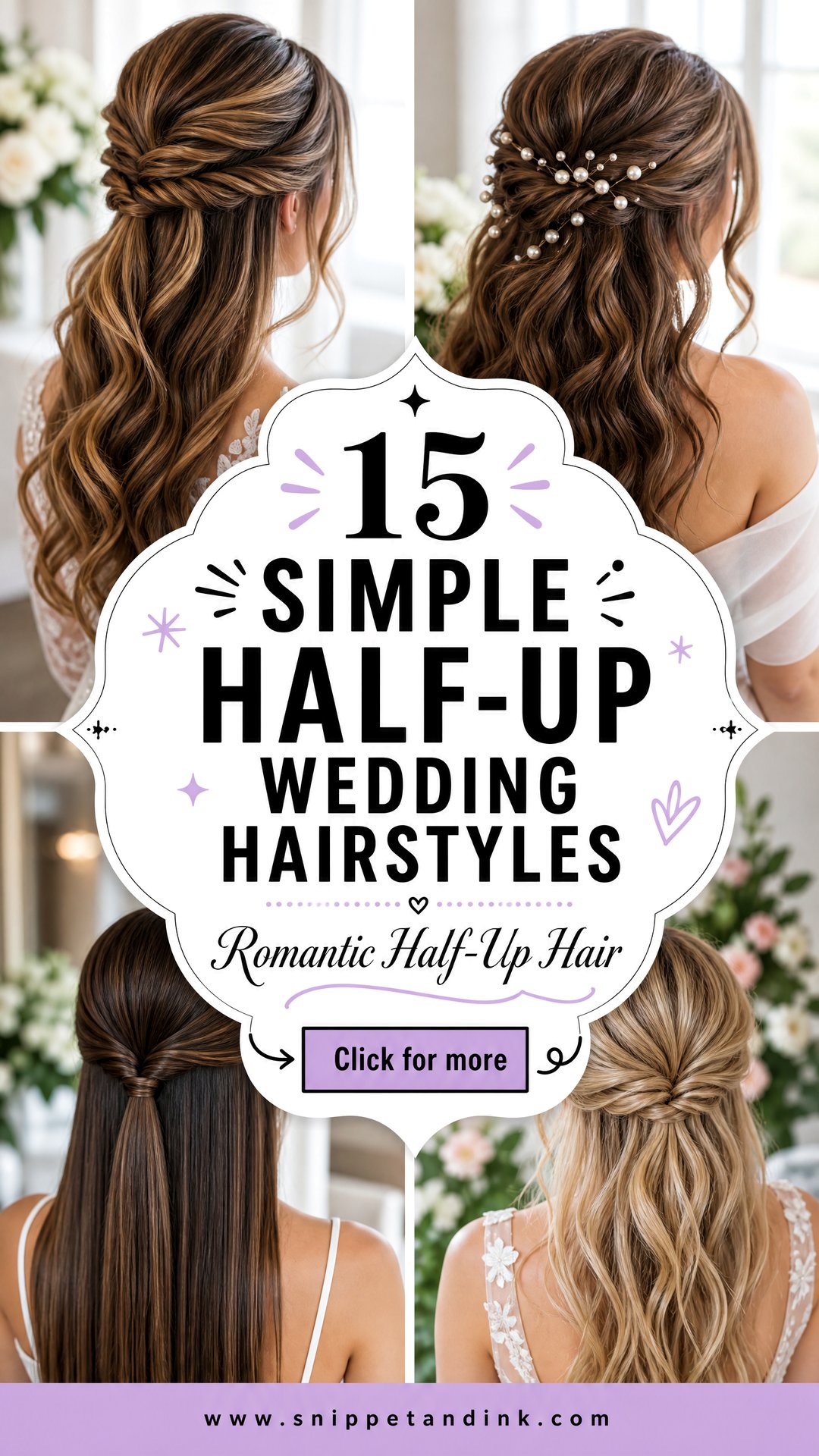 15 Simple Half-Up Wedding Hairstyles for Romantic Brides - 15 Simple Half-Up Wedding Hairstyles for Romantic Brides