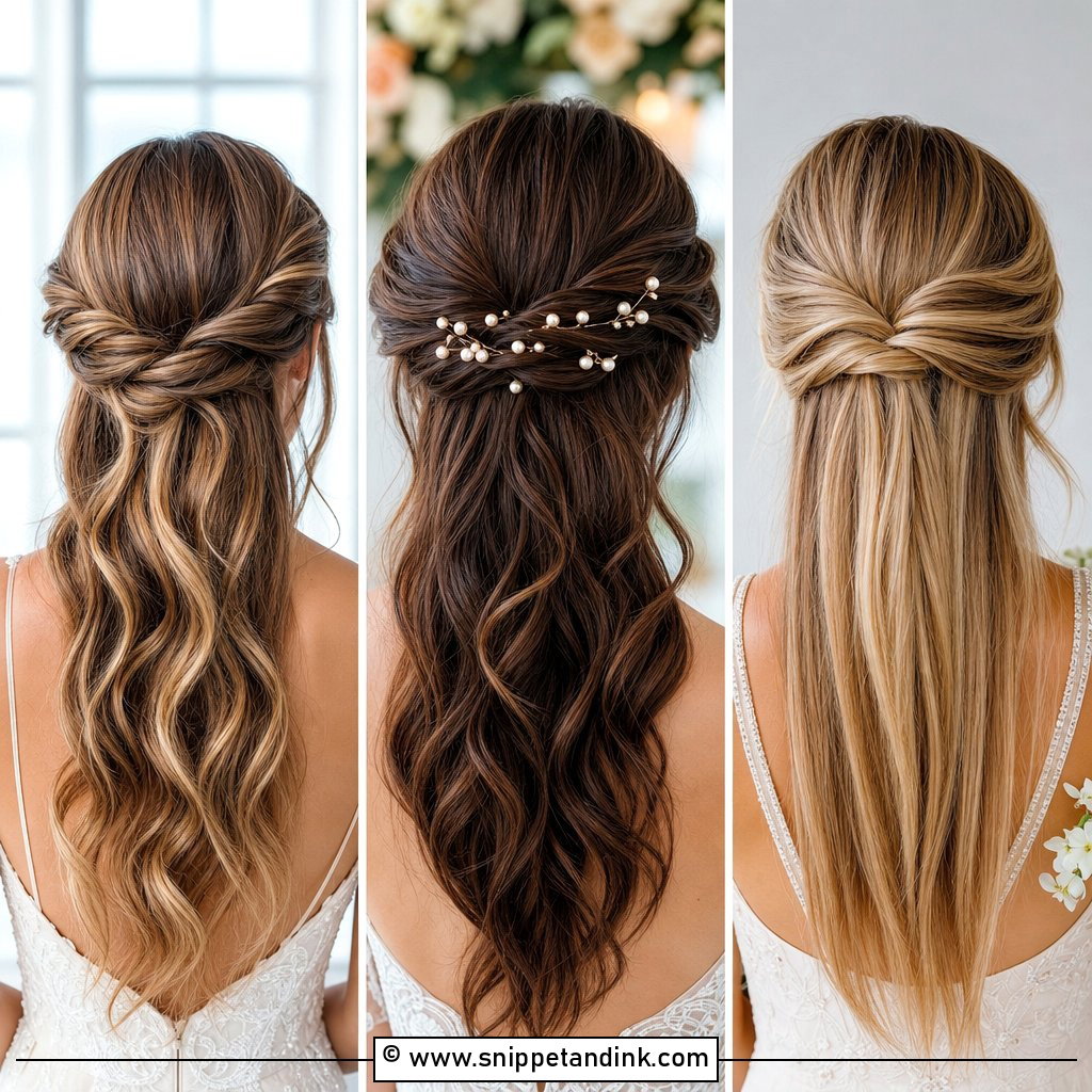 15 Simple Half-Up Wedding Hairstyles for Romantic Brides