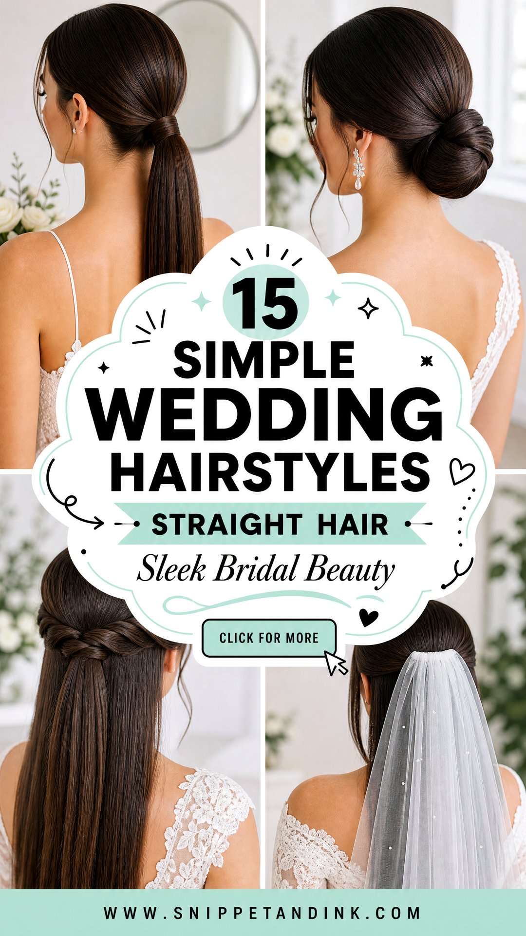 15 Simple Wedding Hairstyles Straight Hair Brides Will Love - 15 Simple Wedding Hairstyles Straight Hair Brides Will Love