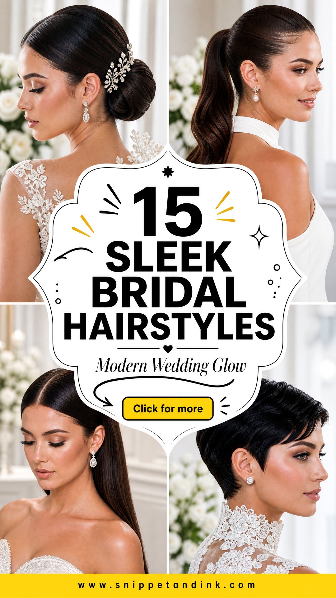 15 Sleek Bridal Hairstyles for a Modern Wedding Glow - 15 Sleek Bridal Hairstyles for a Modern Wedding Glow
