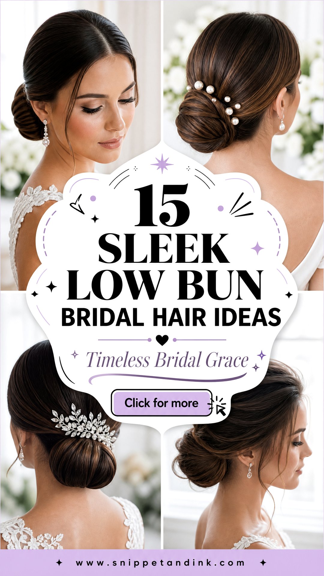 15 Sleek Low Bun Bridal Hair Ideas for Timeless Brides - 15 Sleek Low Bun Bridal Hair Ideas for Timeless Brides