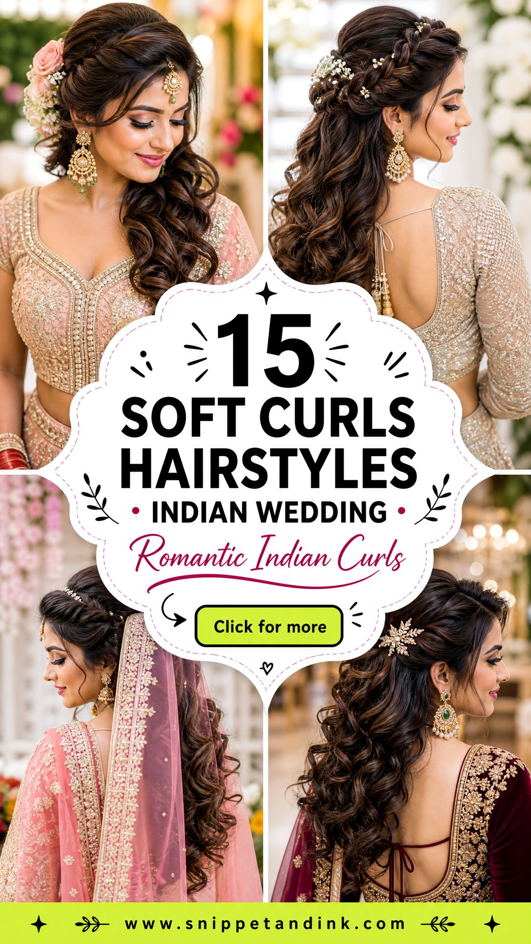 15 Soft Curls Hairstyles Indian Wedding Romantic Bridal Looks - 15 Soft Curls Hairstyles Indian Wedding: Romantic Bridal Looks