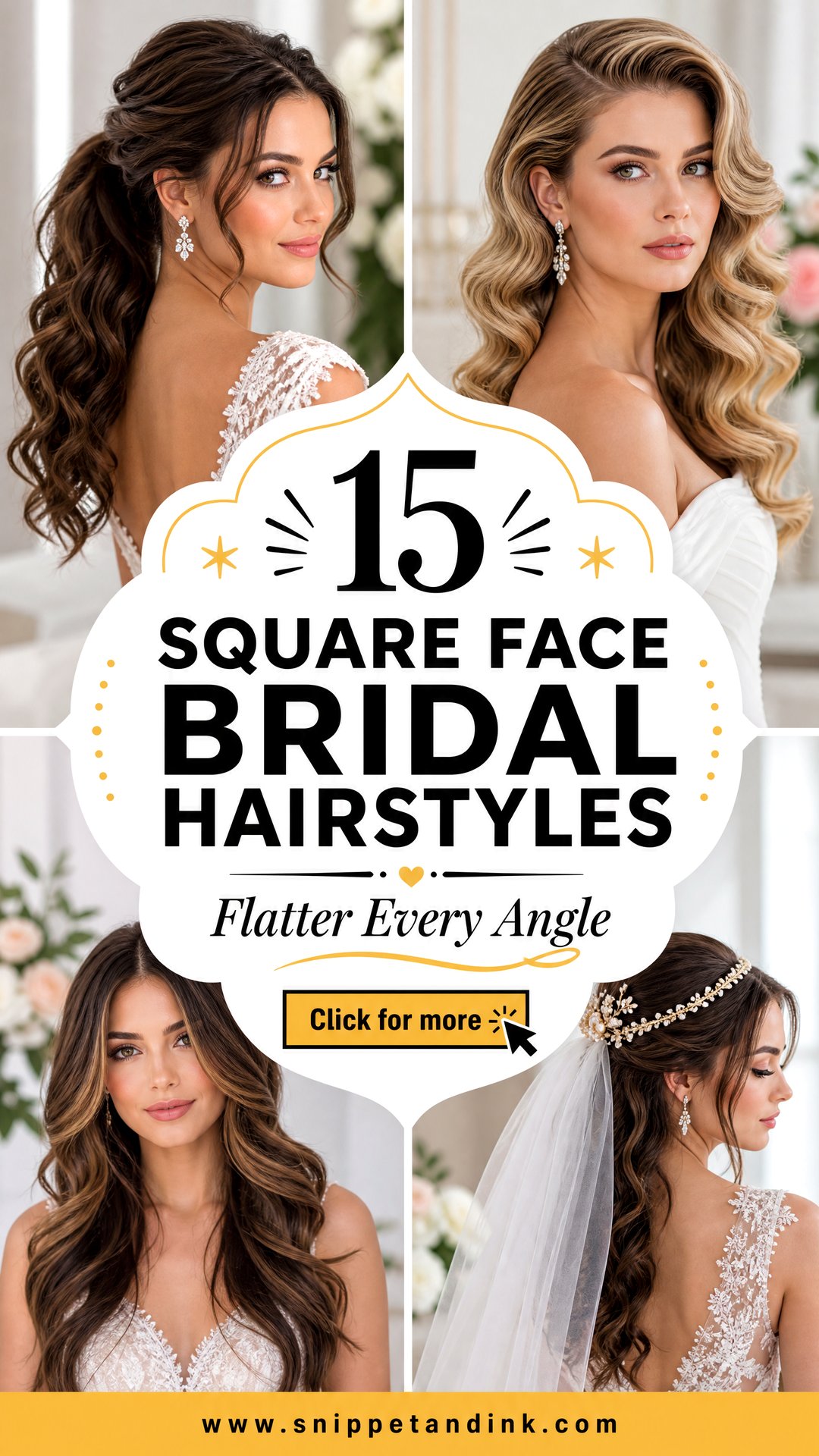 15 Square Face Bridal Hairstyles to Flatter Every Angle - 15 Square Face Bridal Hairstyles to Flatter Every Angle