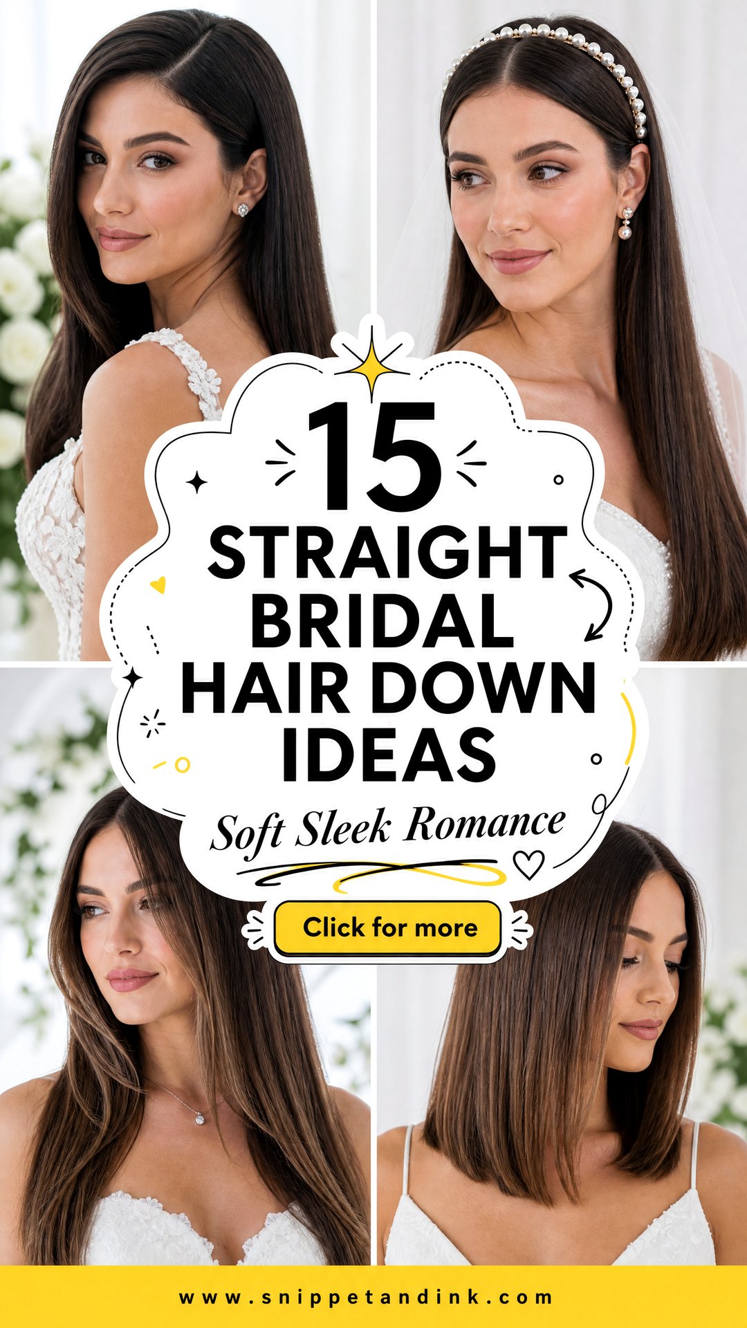 15 Straight Bridal Hair Down Ideas for Soft Sleek Romance - 15 Straight Bridal Hair Down Ideas for Soft, Sleek Romance