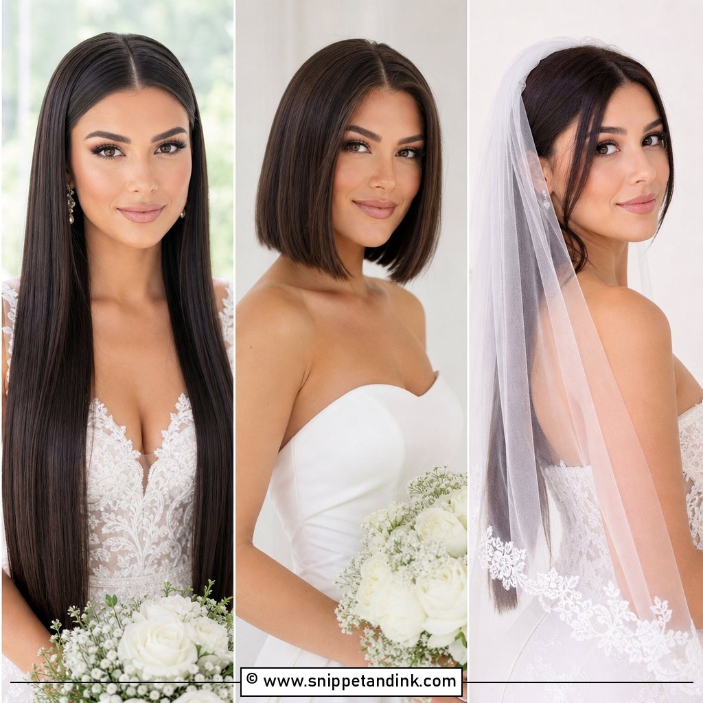 15 Straight Hair Hairstyles for Weddings With Sleek Elegance