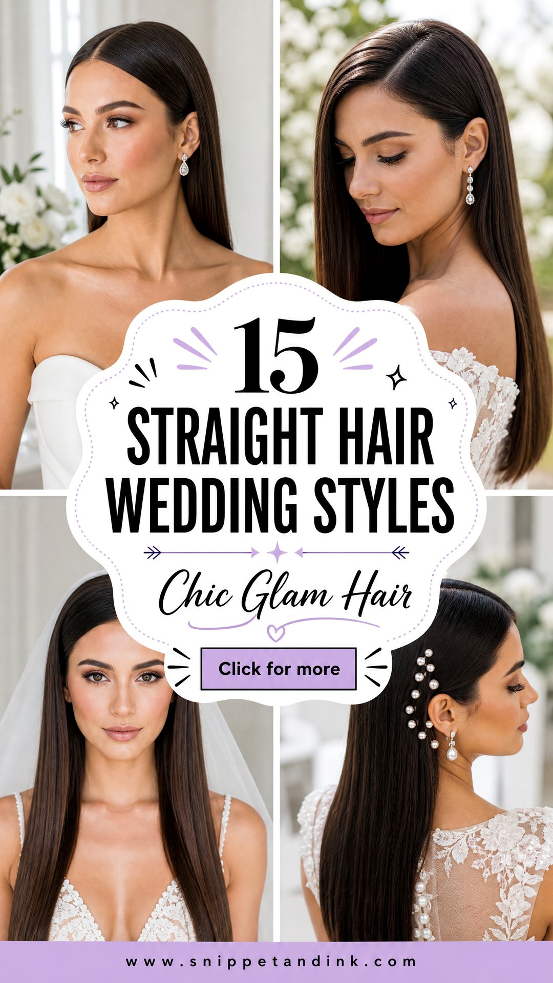 15 Straight Hair Wedding Styles Brides Love for Chic Glam - 15 Straight Hair Wedding Styles Brides Love for Chic Glam