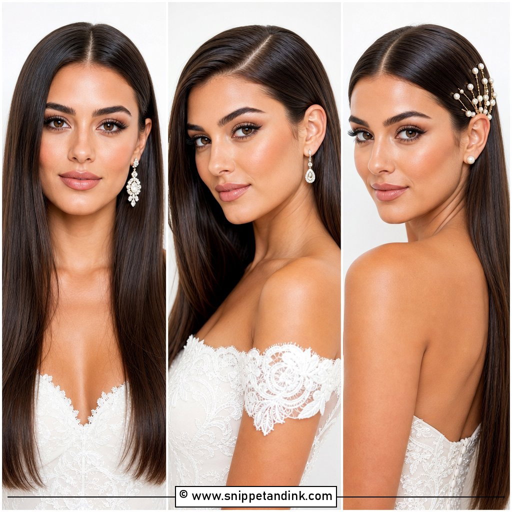15 Straight Hair Wedding Styles Brides Love for Chic Glam
