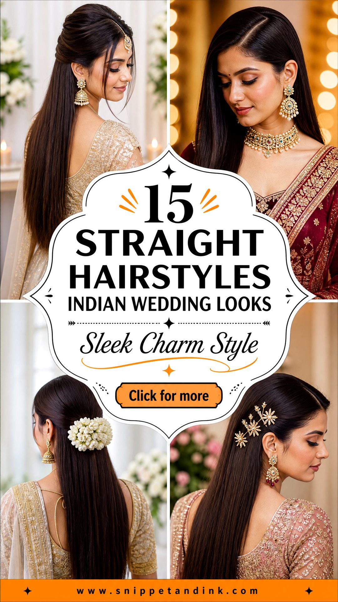 15 Straight Hairstyles Indian Wedding Looks With Sleek Charm - 15 Straight Hairstyles Indian Wedding Looks With Sleek Charm