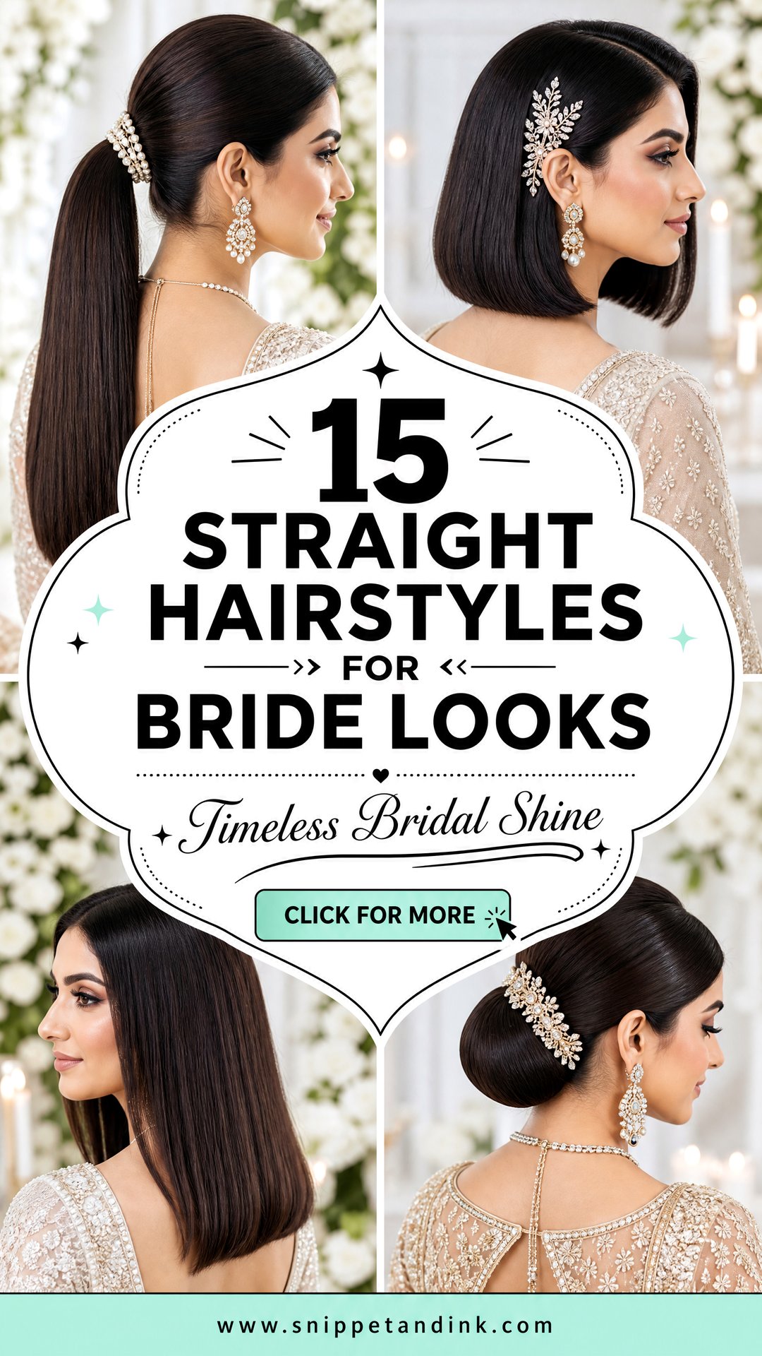 15 Straight Hairstyles for Bride Looks With Timeless Shine - 15 Straight Hairstyles for Bride Looks With Timeless Shine
