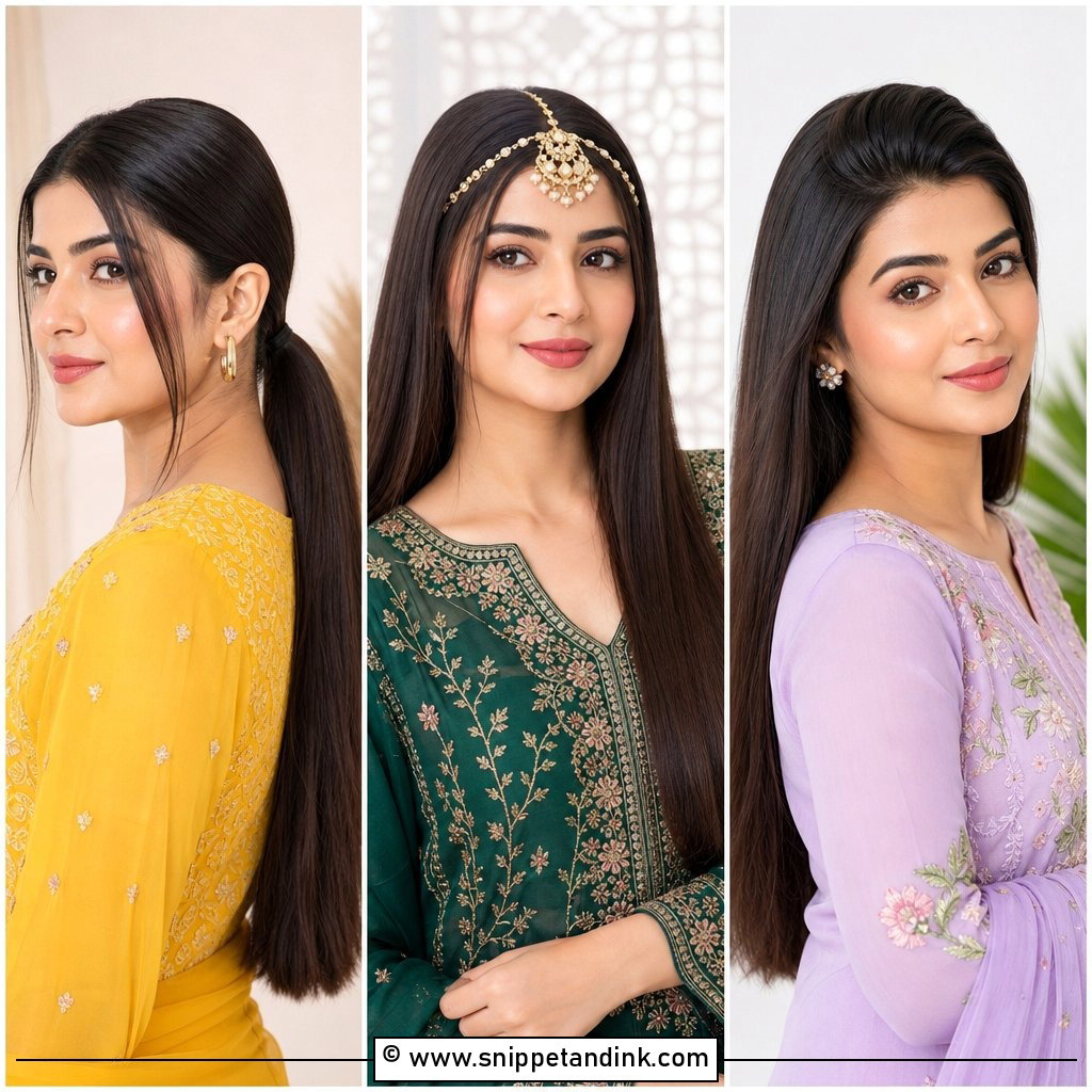 15 Straight Hairstyles for Indian Wedding Glam Sleek Looks