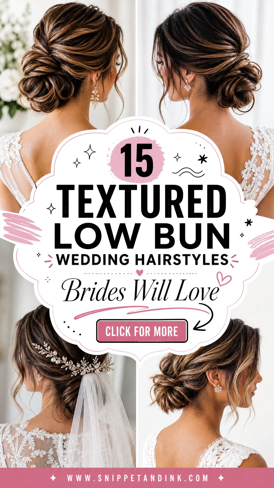 15 Textured Low Bun Wedding Hairstyles Brides Will Love - 15 Textured Low Bun Wedding Hairstyles Brides Will Love