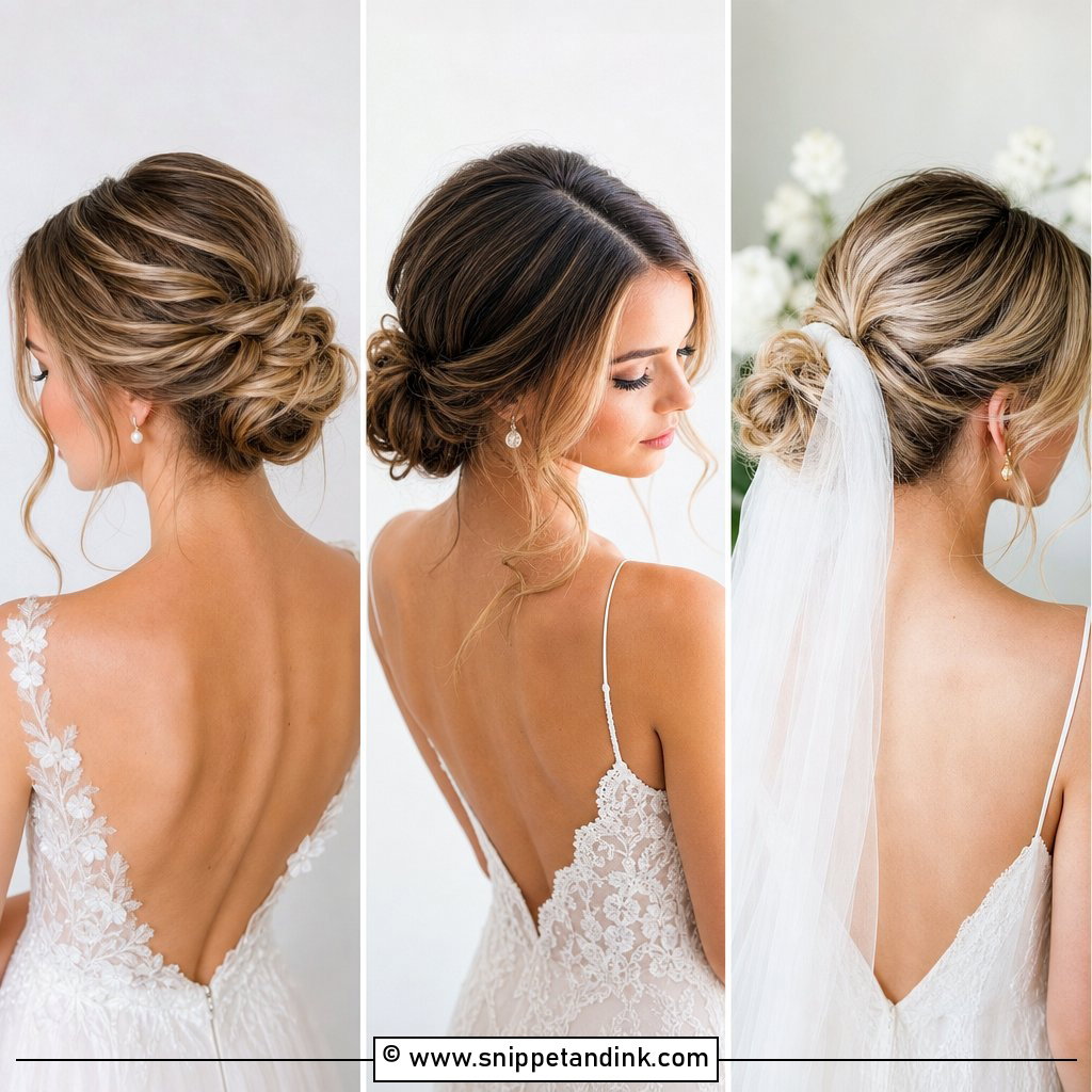 15 Textured Low Bun Wedding Hairstyles Brides Will Love