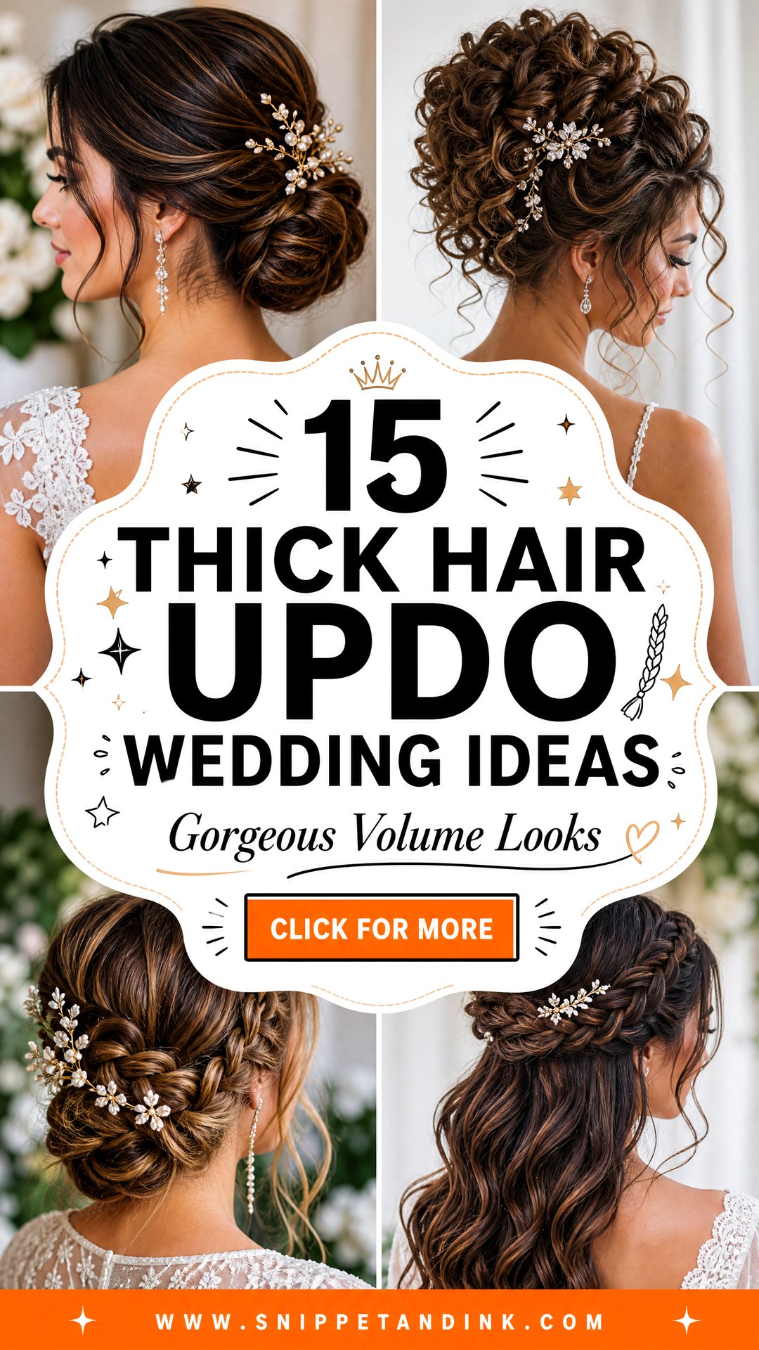 15 Thick Hair Updo Wedding Ideas for Gorgeous Volume - 15 Thick Hair Updo Wedding Ideas for Gorgeous Volume