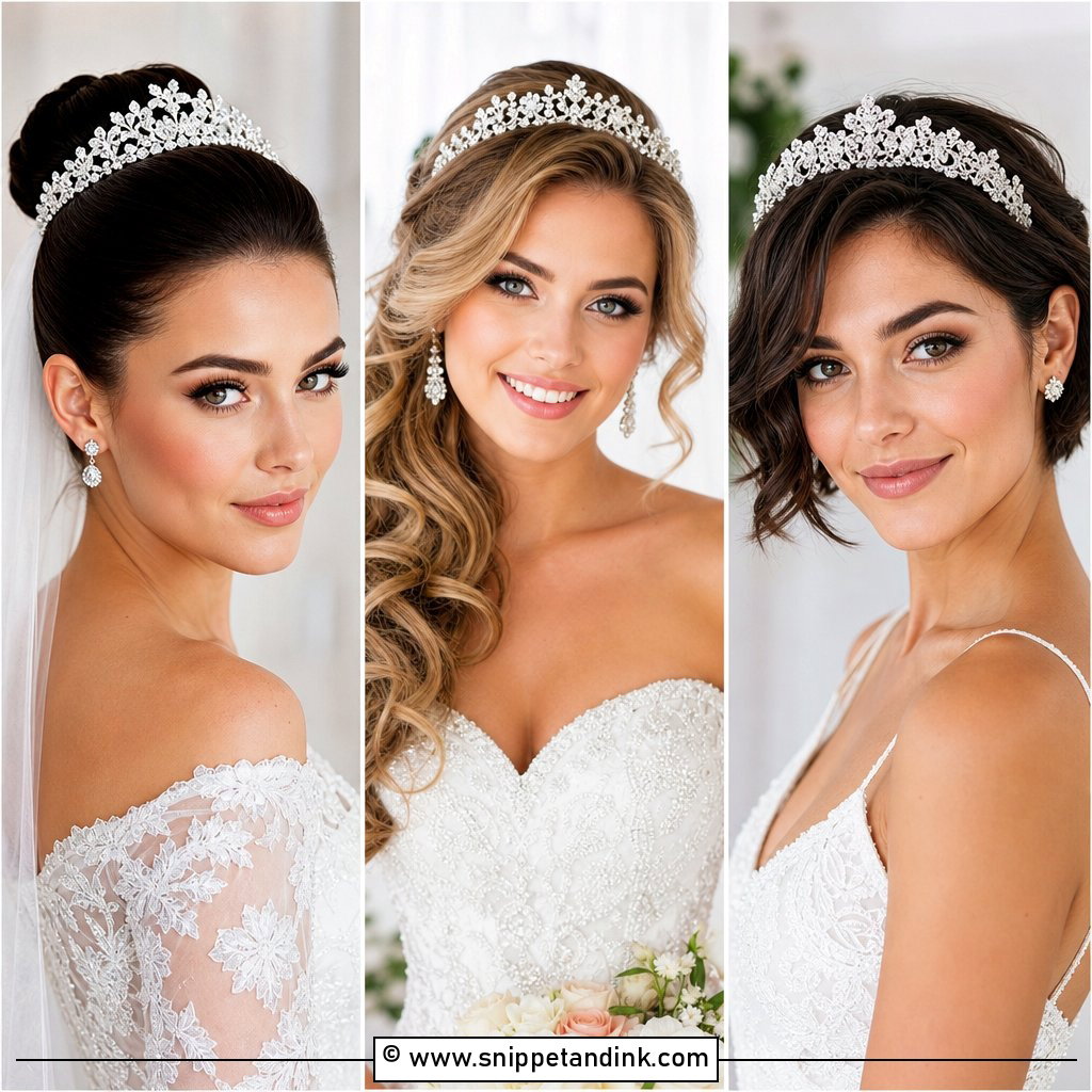15 Tiara Bride Hairstyles for Regal Wedding Sparkle
