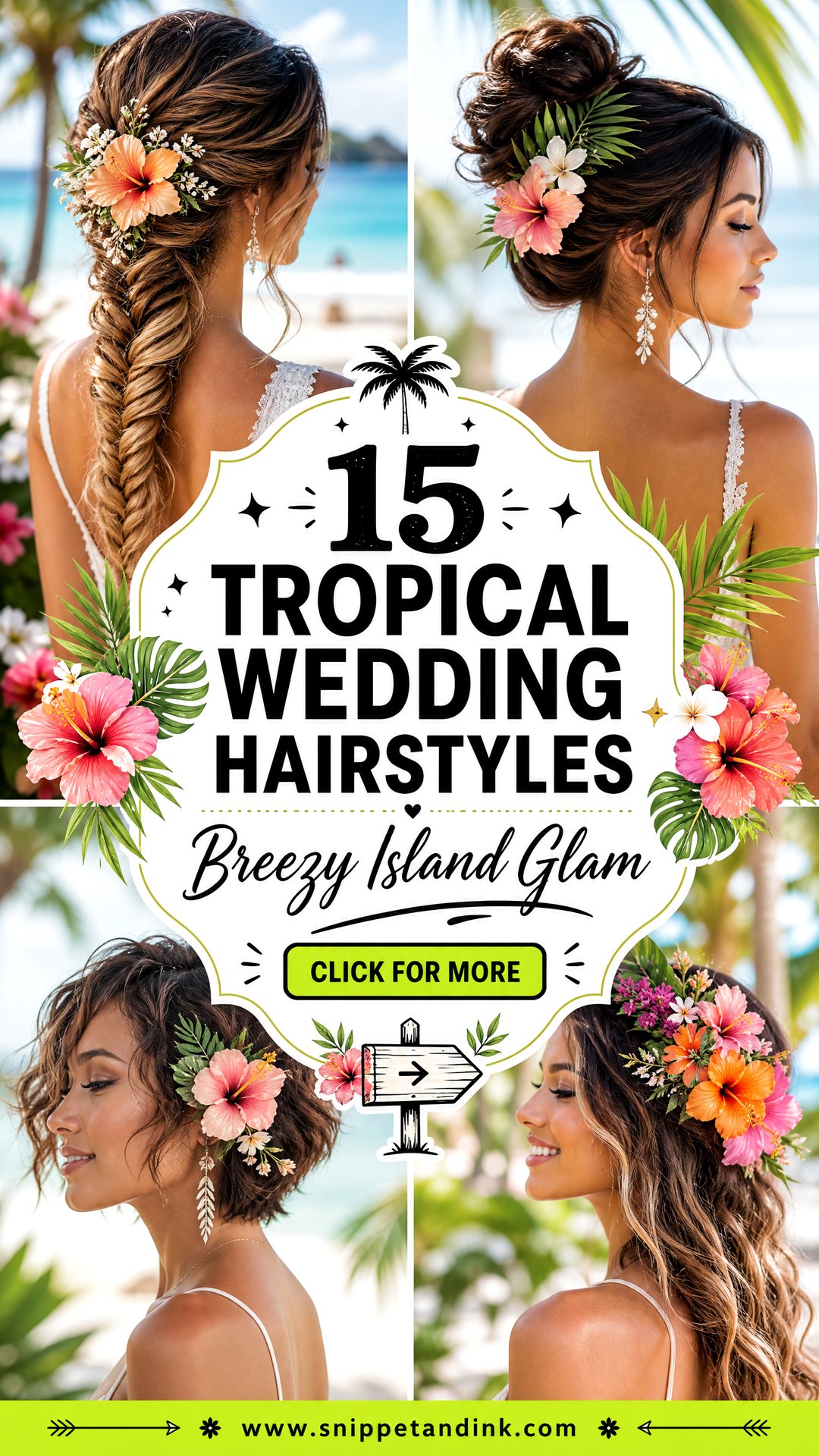 15 Tropical Wedding Hairstyles for Breezy Island Glam - 15 Tropical Wedding Hairstyles for Breezy Island Glam