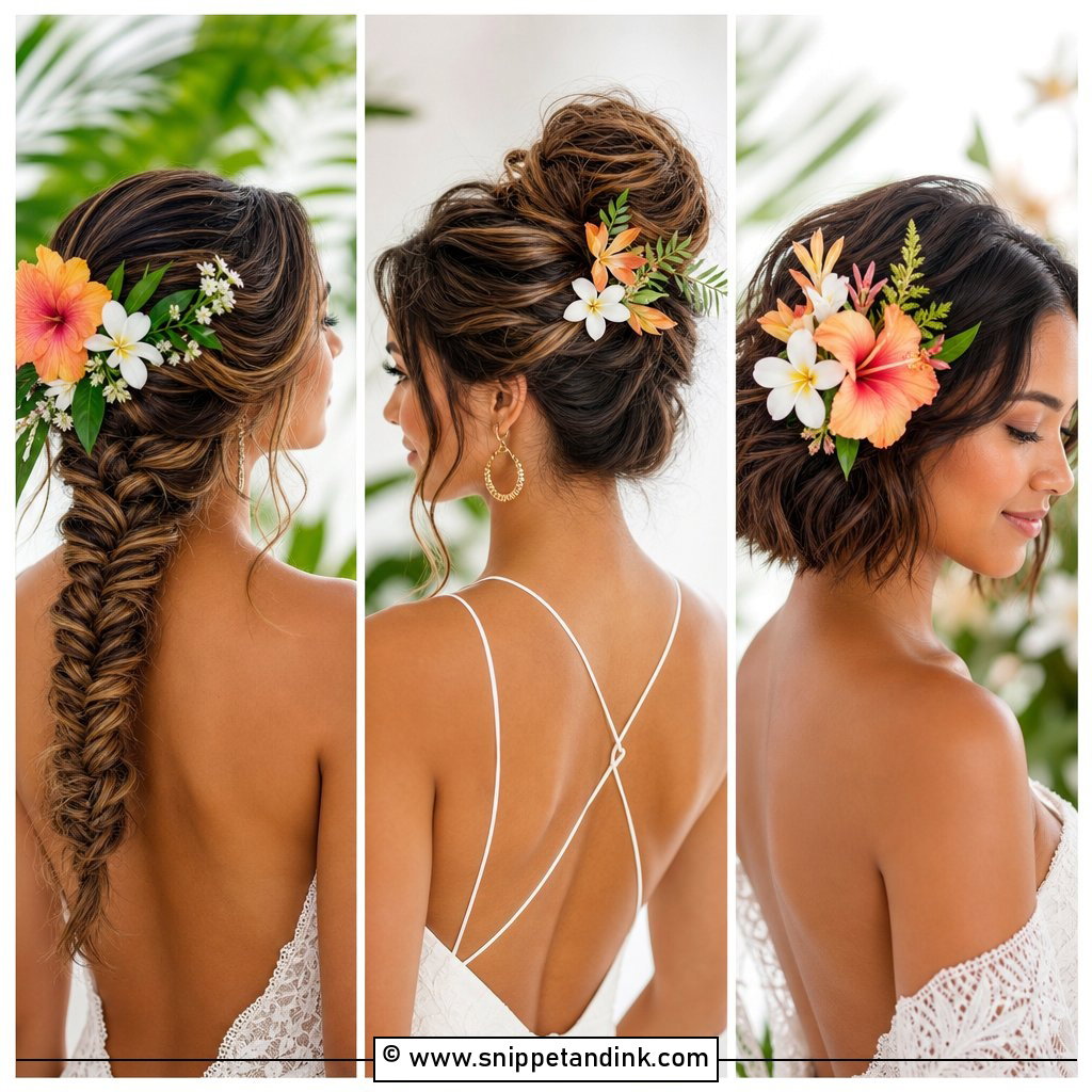 15 Tropical Wedding Hairstyles for Breezy Island Glam