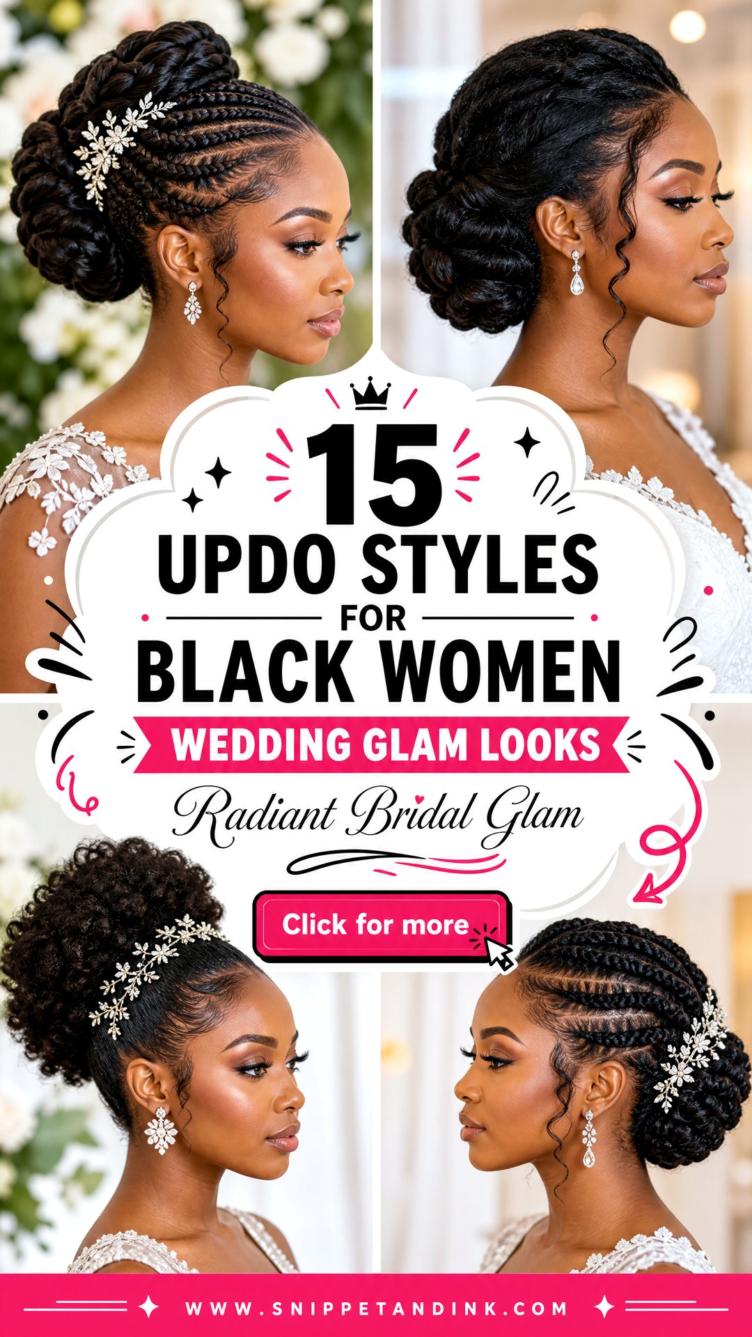 15 Updo Styles for Black Women Wedding Glam Looks - 15 Updo Styles for Black Women Wedding Glam Looks