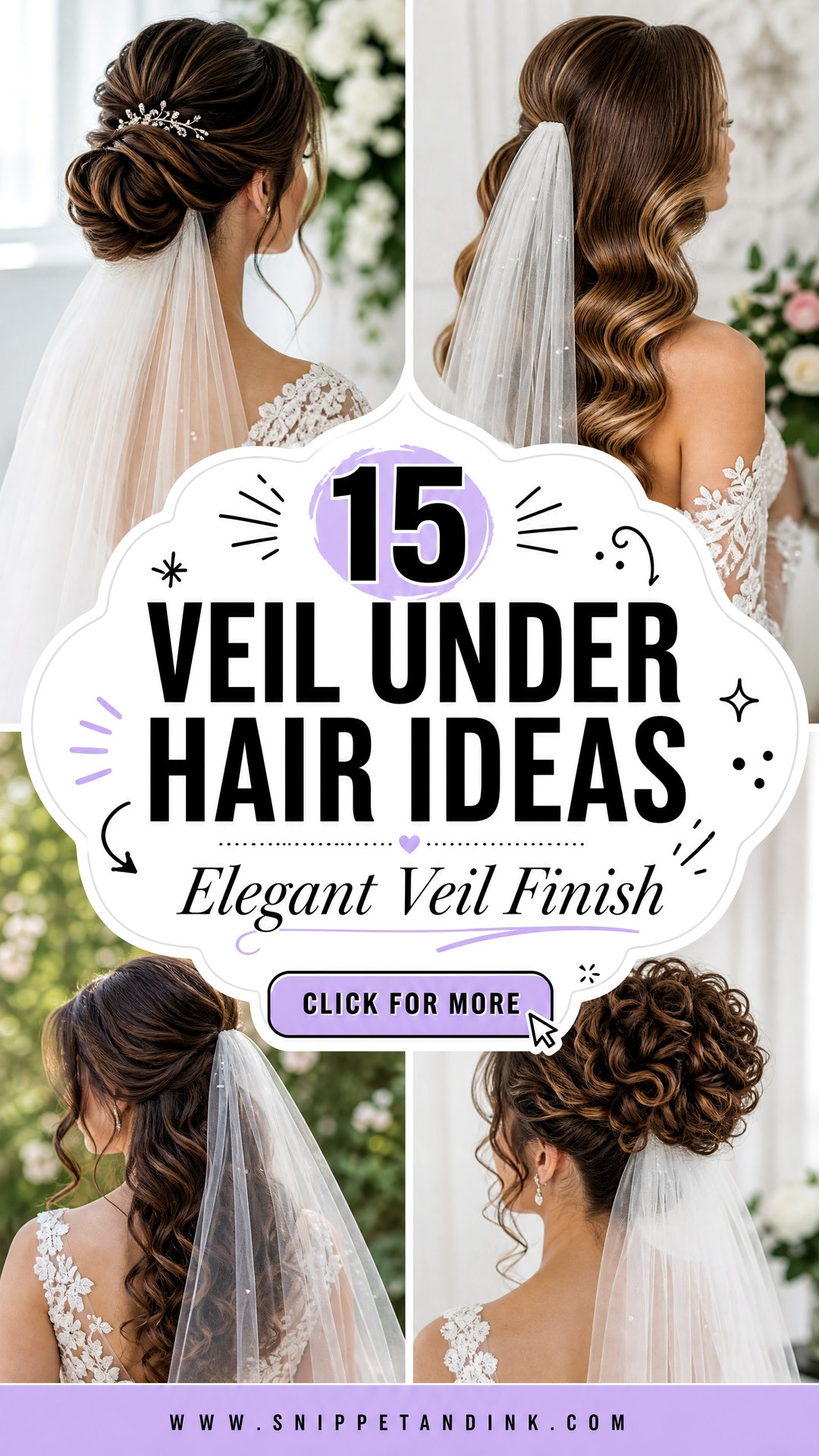 15 Veil Under Hair Ideas for Elegant Bridal Finishing Touches - 15 Veil Under Hair Ideas for Elegant Bridal Finishing Touches