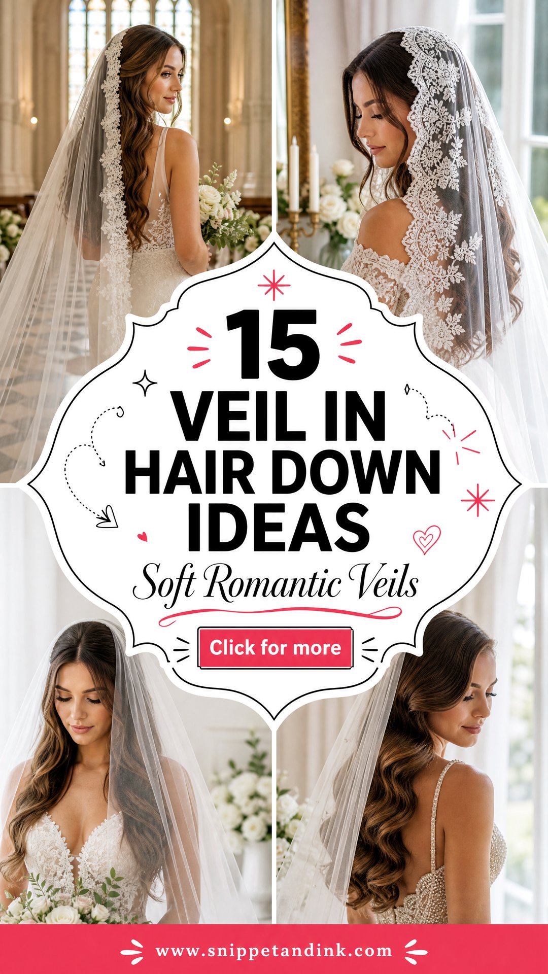 15 Veil in Hair Down Ideas for Soft Romantic Wedding Looks - 15 Veil in Hair Down Ideas for Soft Romantic Wedding Looks