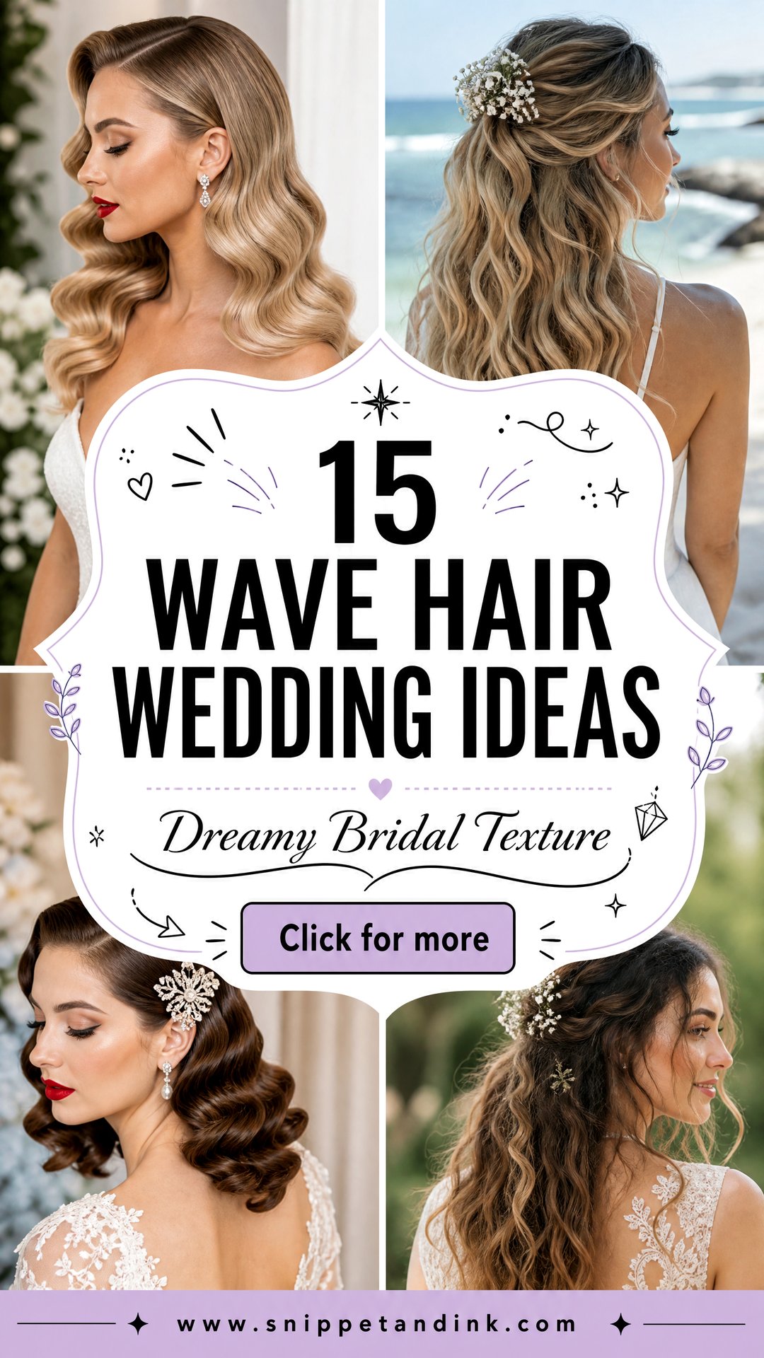 15 Wave Hair Wedding Ideas for Dreamy Bridal Inspiration - 15 Wave Hair Wedding Ideas for Dreamy Bridal Inspiration