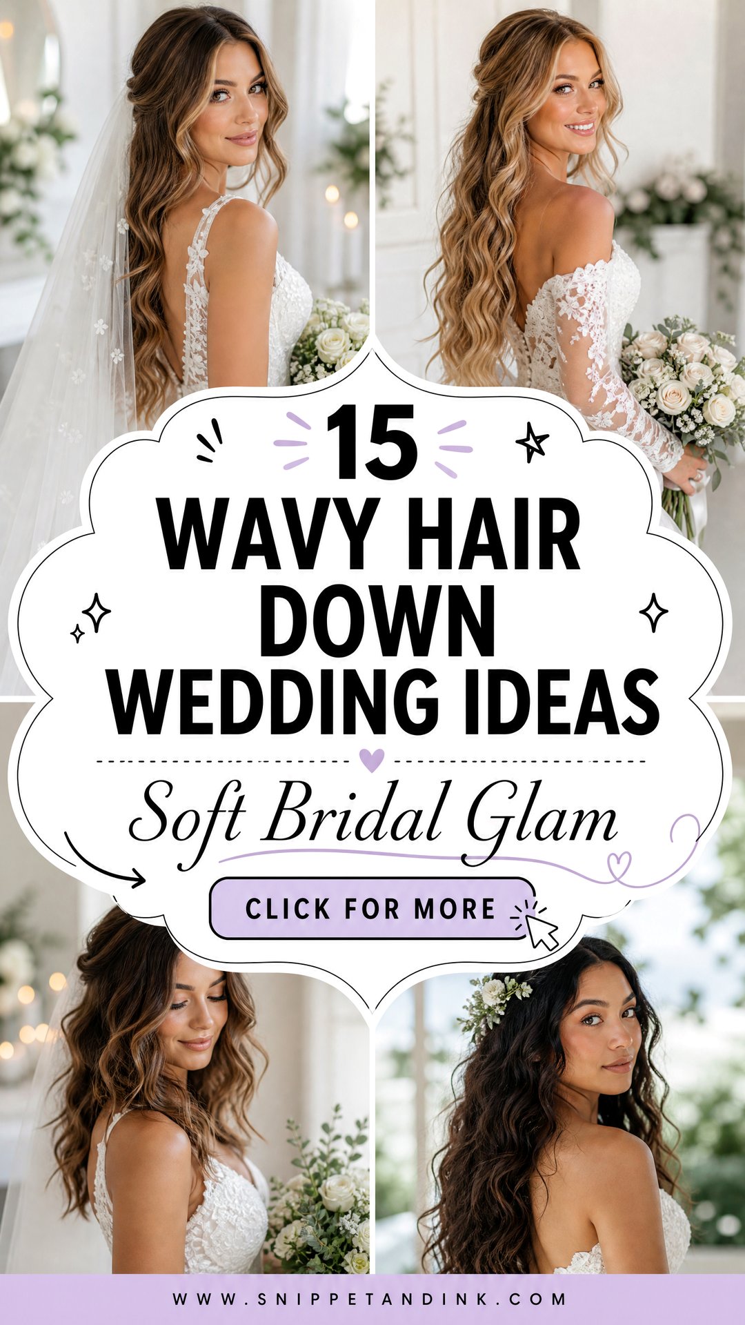 15 Wavy Hair Down Wedding Ideas for Romantic Bridal Glam - 15 Wavy Hair Down Wedding Ideas for Romantic Bridal Glam