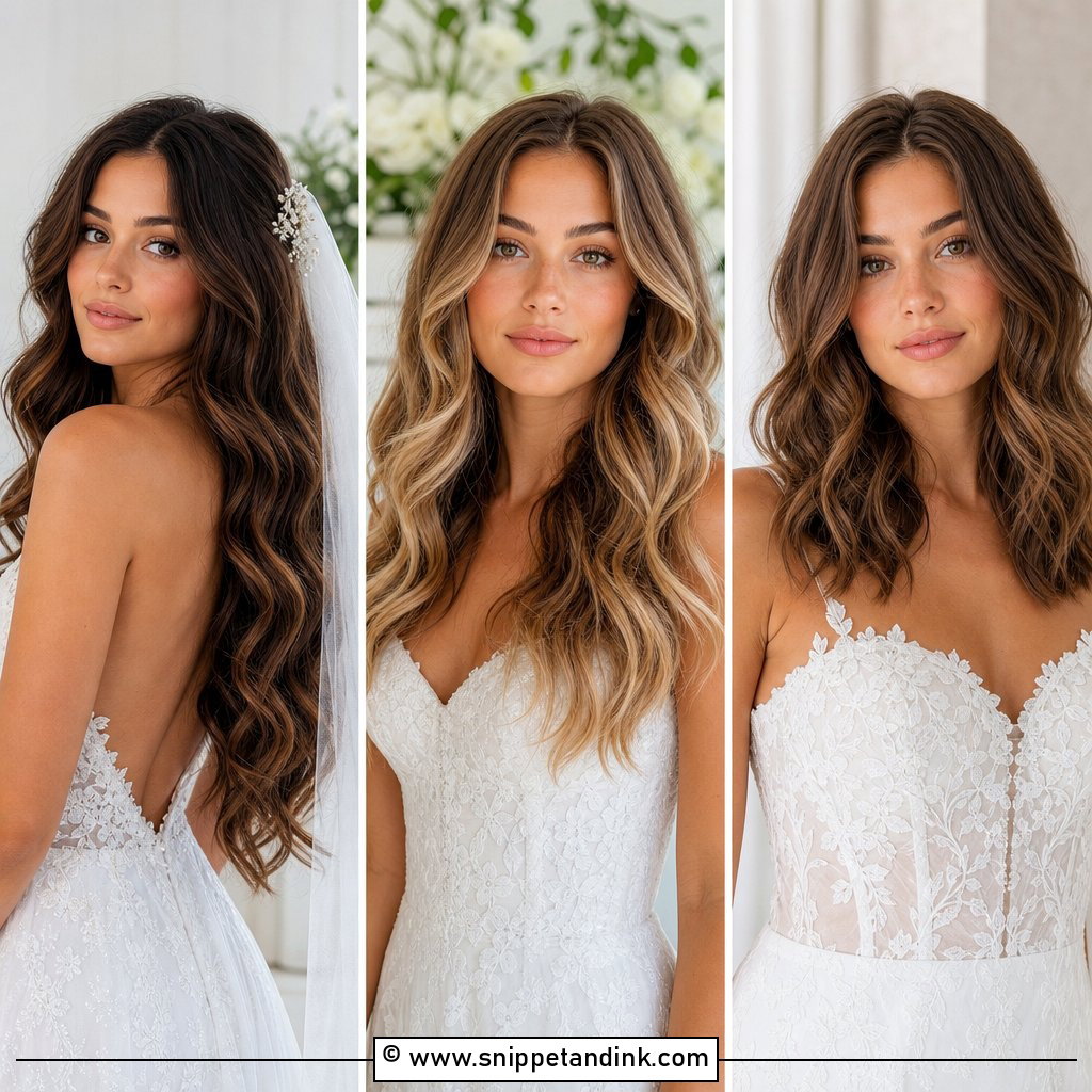 15 Wavy Hair Down Wedding Ideas for Romantic Bridal Glam