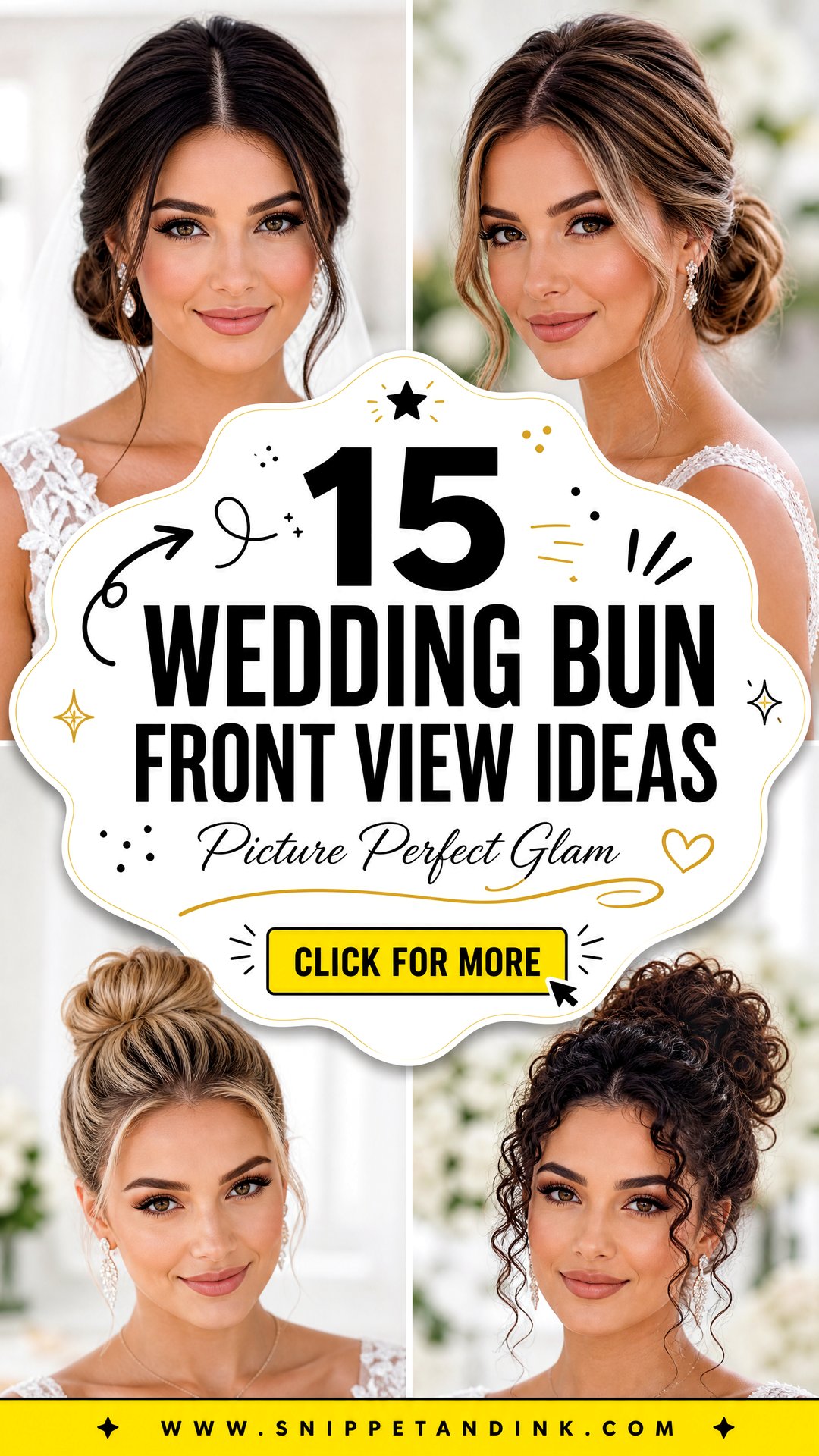 15 Wedding Bun Front View Ideas for Picture-Perfect Glam - 15 Wedding Bun Front View Ideas for Picture-Perfect Glam