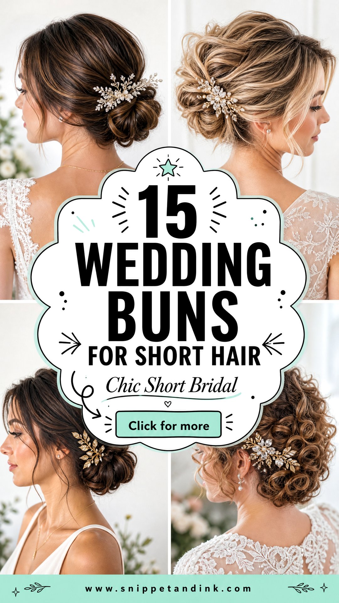 15 Wedding Buns for Short Hair for Chic Bridal Style - 15 Wedding Buns for Short Hair for Chic Bridal Style