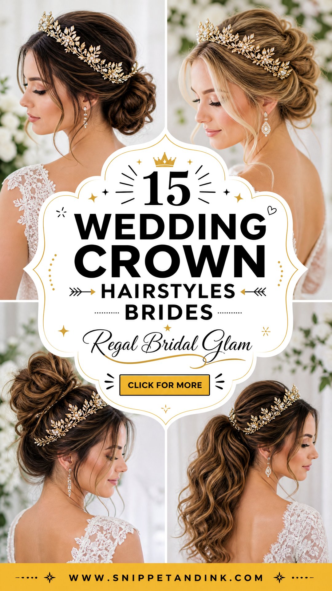 15 Wedding Crown Hairstyles Brides for Regal Glam Looks - 15 Wedding Crown Hairstyles Brides for Regal Glam Looks