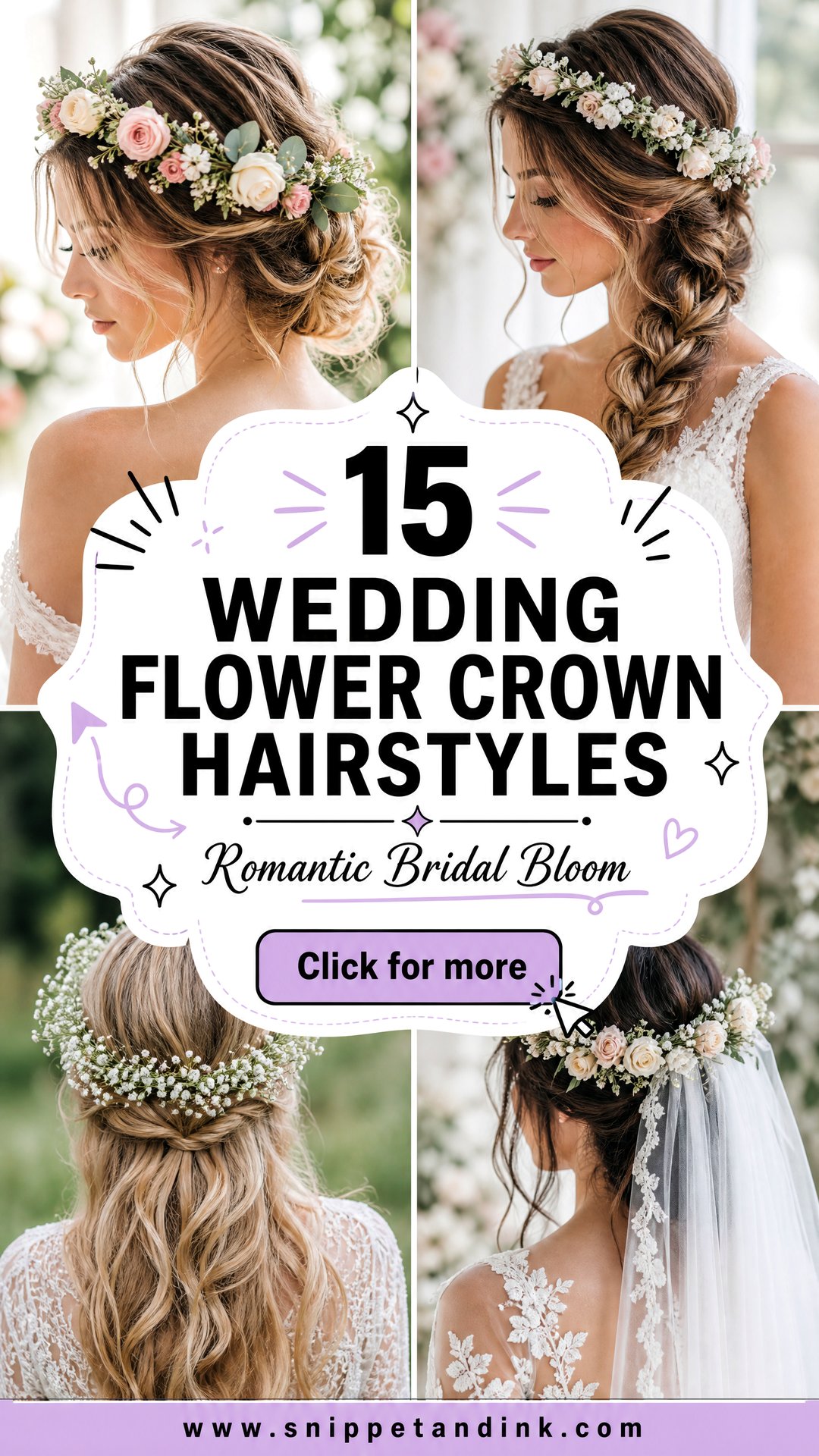 15 Wedding Flower Crown Hairstyles for Romantic Brides - 15 Wedding Flower Crown Hairstyles for Romantic Brides