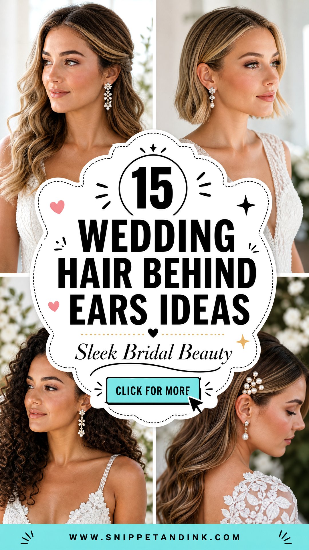 15 Wedding Hair Behind Ears Ideas for Sleek Bridal Beauty - 15 Wedding Hair Behind Ears Ideas for Sleek Bridal Beauty