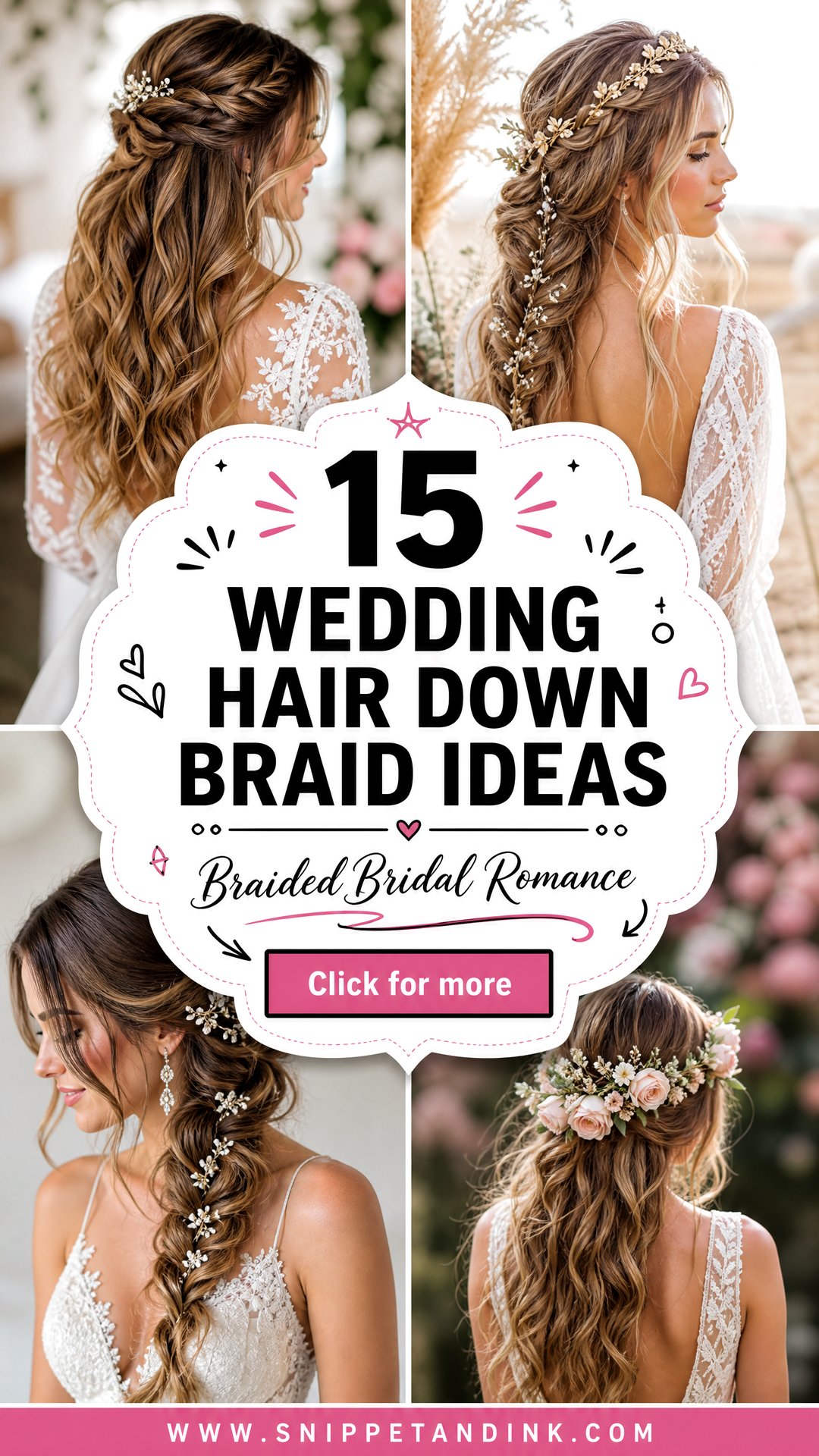 15 Wedding Hair Down Braid Ideas for Romantic Brides to Love - 15 Wedding Hair Down Braid Ideas for Romantic Brides to Love