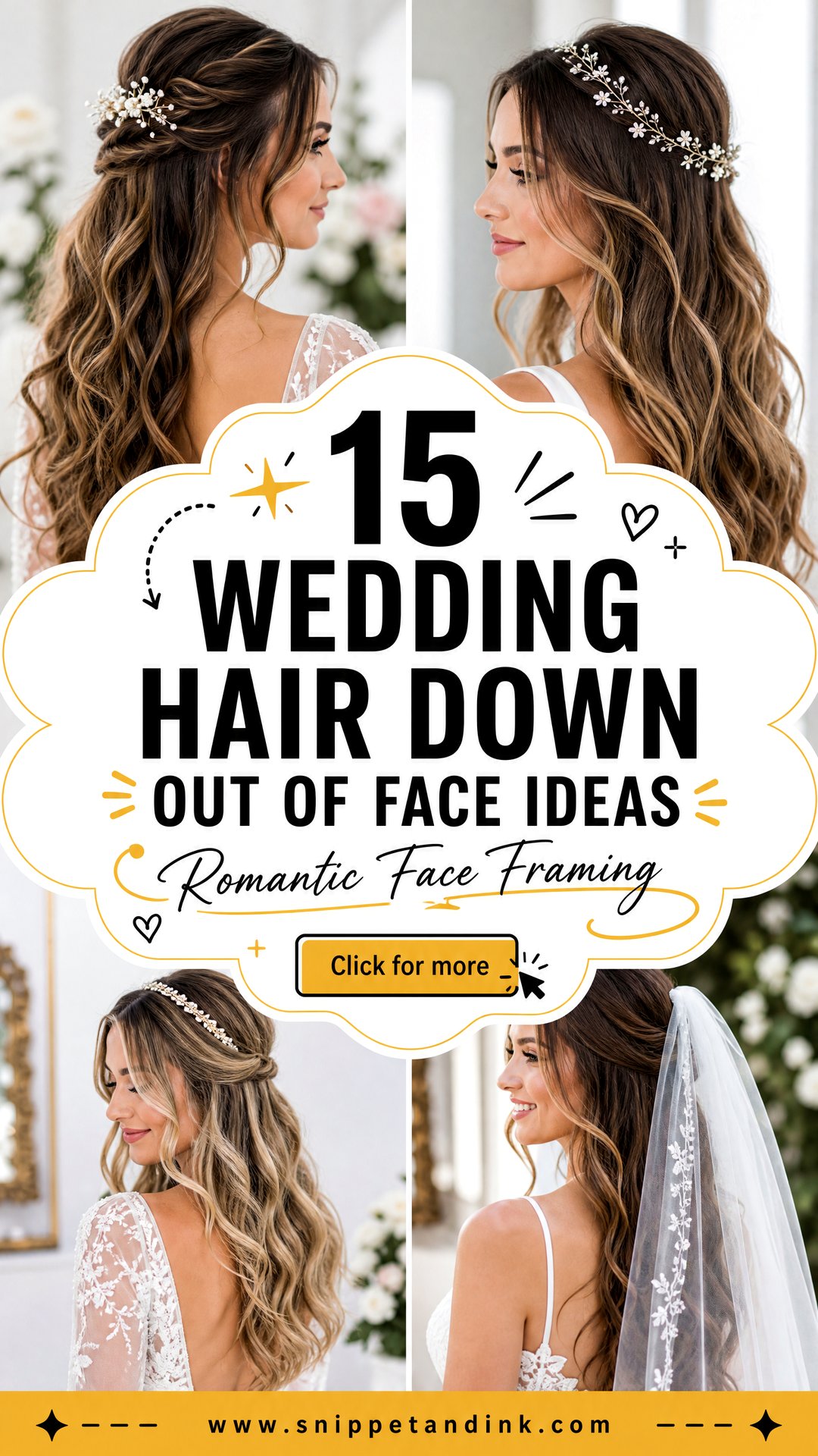 15 Wedding Hair Down Out of Face Ideas Romantic Bridal Looks - 15 Wedding Hair Down Out of Face Ideas: Romantic Bridal Looks