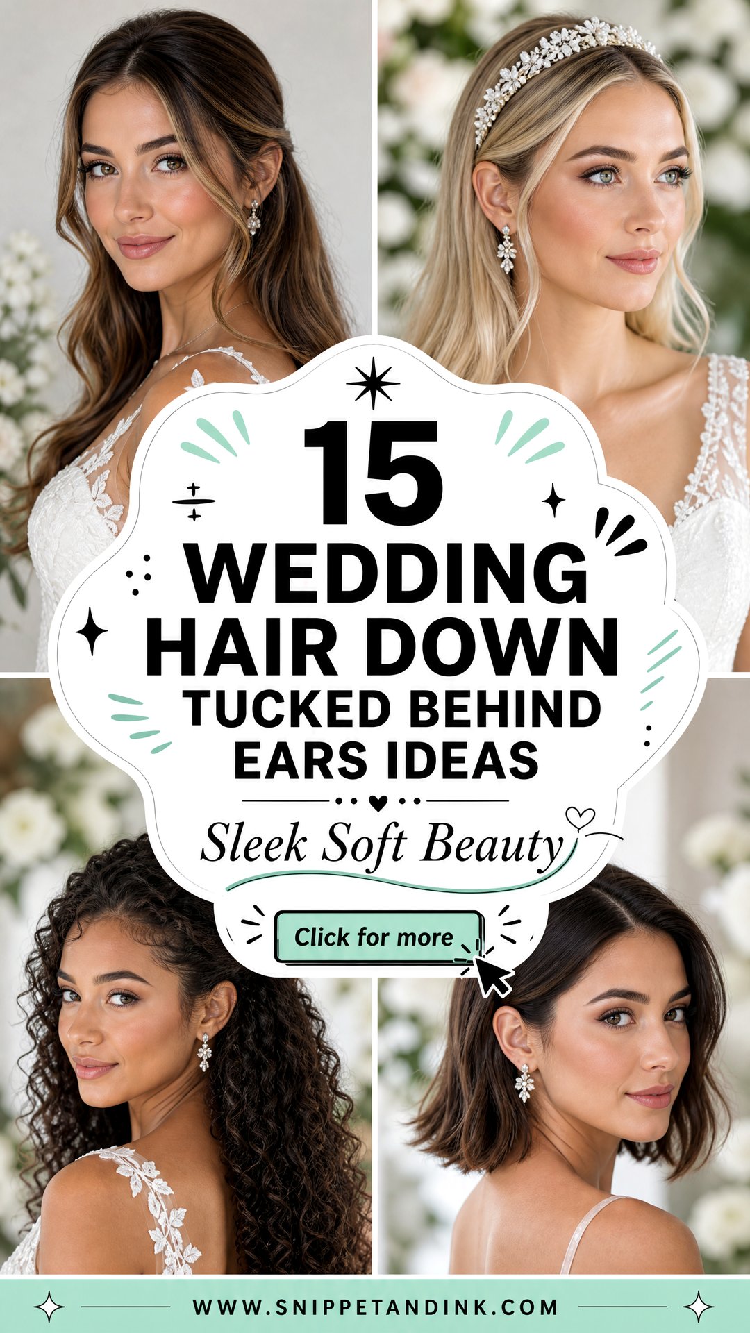 15 Wedding Hair Down Tucked Behind Ears Ideas Chic Bridal Looks - 15 Wedding Hair Down Tucked Behind Ears Ideas: Chic Bridal Looks
