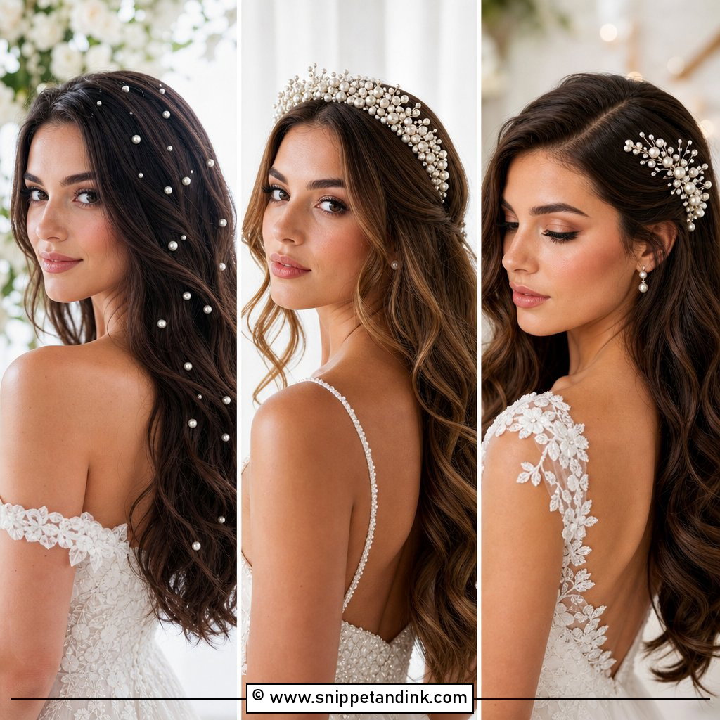 15 Wedding Hair Down with Pearls Elegant Bridal Looks