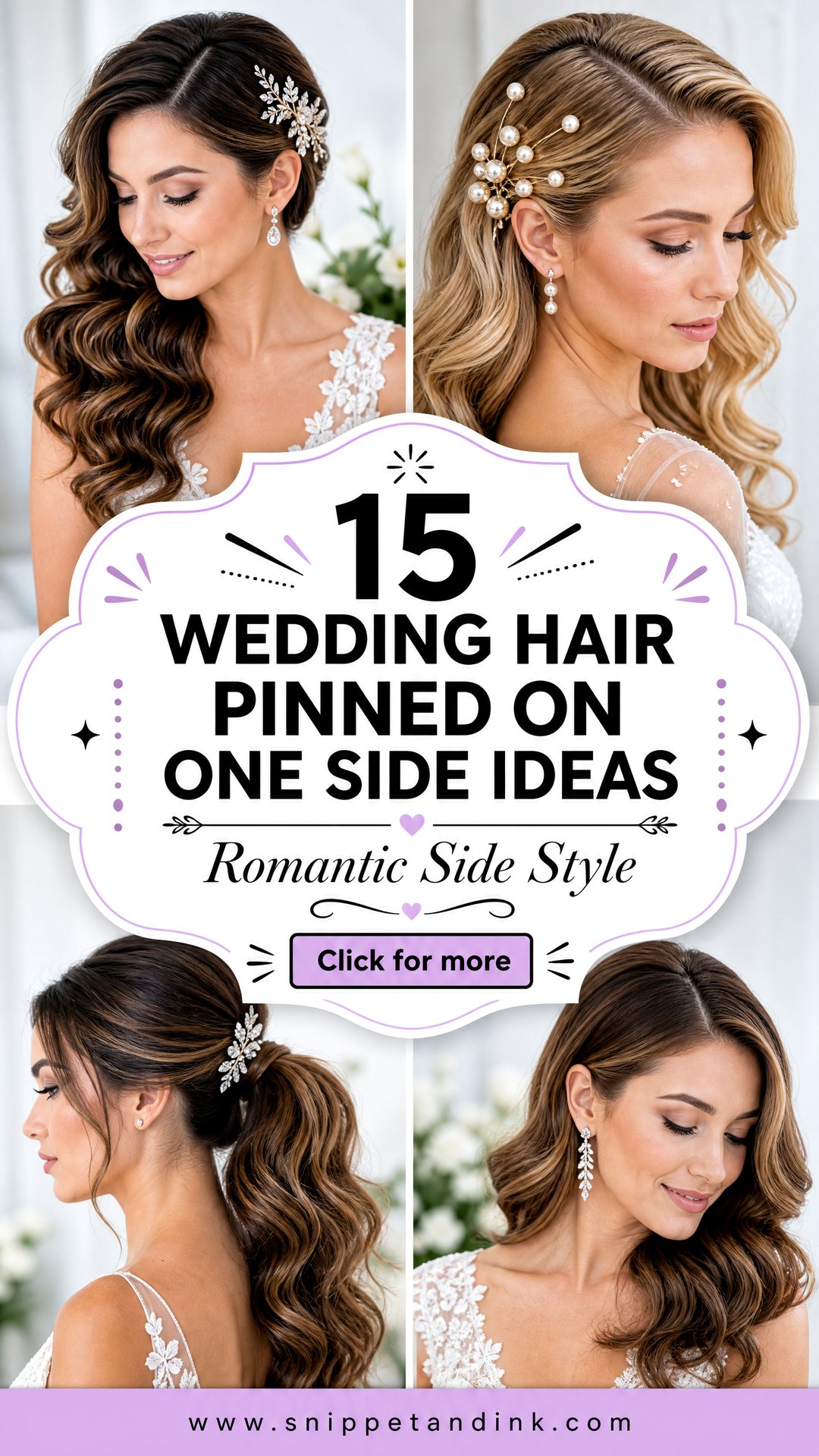 15 Wedding Hair Pinned on One Side Ideas Romantic Looks - 15 Wedding Hair Pinned on One Side Ideas: Romantic Looks