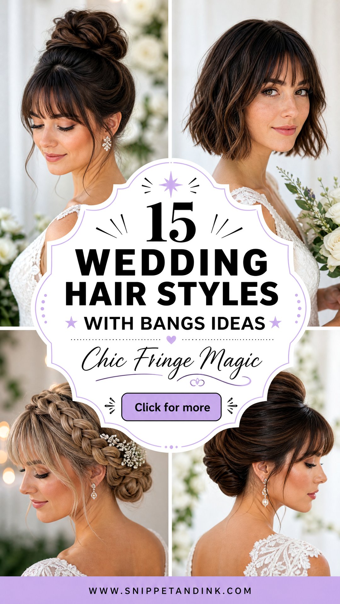 15 Wedding Hair Styles with Bangs Chic Bridal Inspiration - 15 Wedding Hair Styles with Bangs: Chic Bridal Inspiration