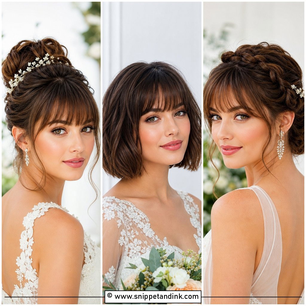 15 Wedding Hair Styles with Bangs Chic Bridal Inspiration
