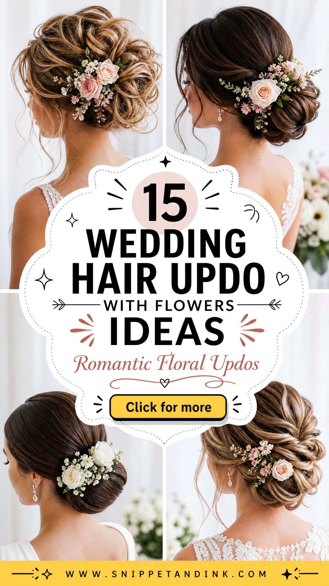 15 Wedding Hair Updo with Flowers Ideas for Romantic Brides - 15 Wedding Hair Updo with Flowers Ideas for Romantic Brides