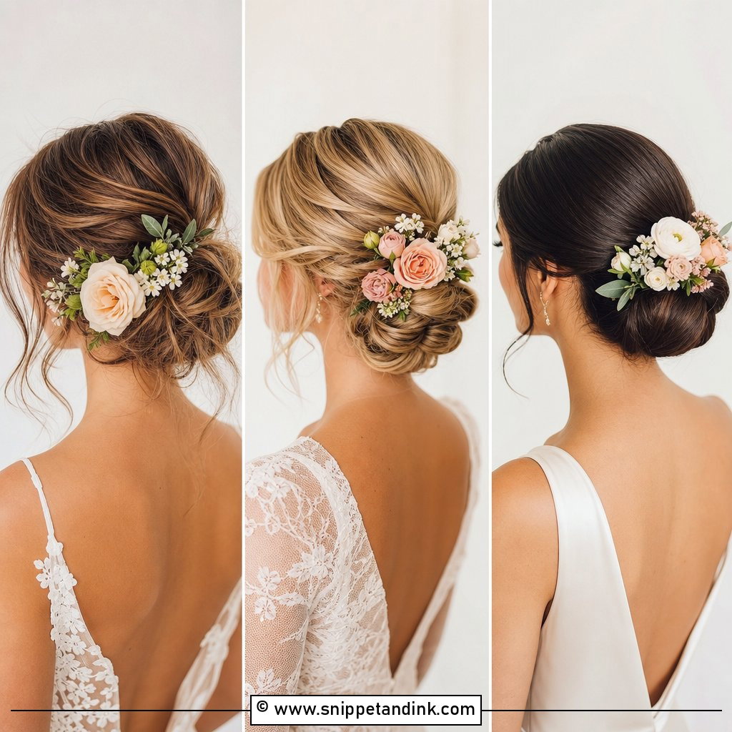 15 Wedding Hair Updo with Flowers Ideas for Romantic Brides