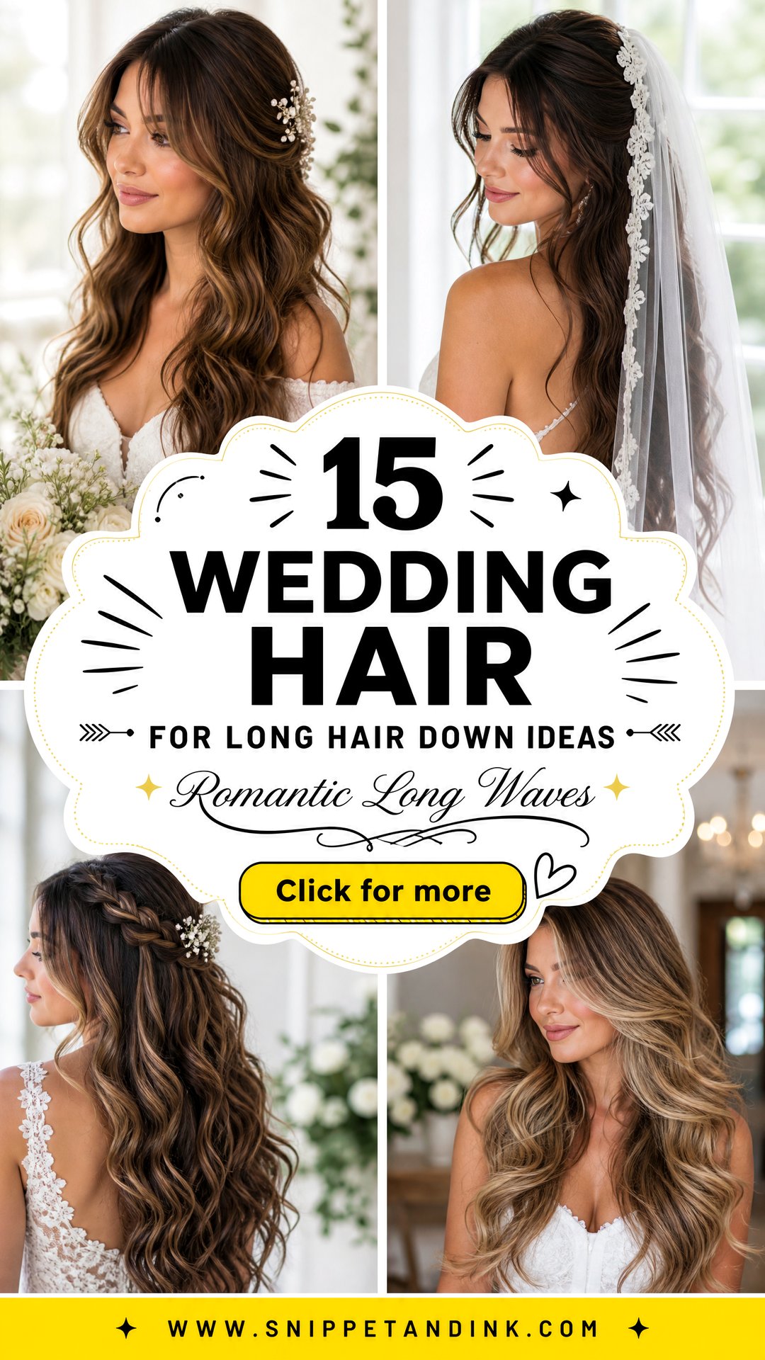 15 Wedding Hair for Long Hair Down Ideas Romantic Looks - 15 Wedding Hair for Long Hair Down Ideas: Romantic Looks