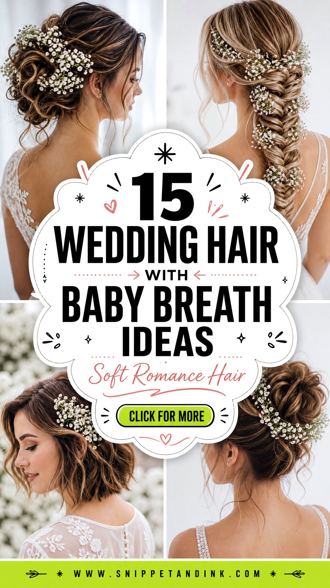 15 Wedding Hair with Baby Breath Ideas for Soft Romance - 15 Wedding Hair with Baby Breath Ideas for Soft Romance