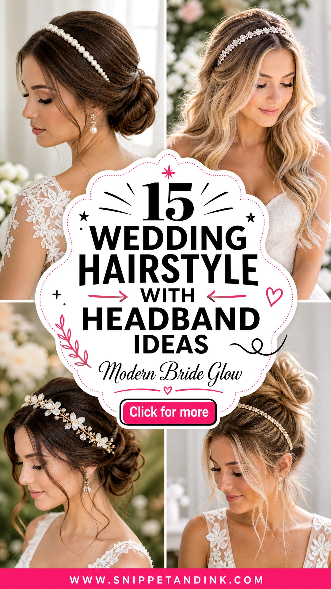 15 Wedding Hairstyle with Headband Ideas for Modern Brides - 15 Wedding Hairstyle with Headband Ideas for Modern Brides