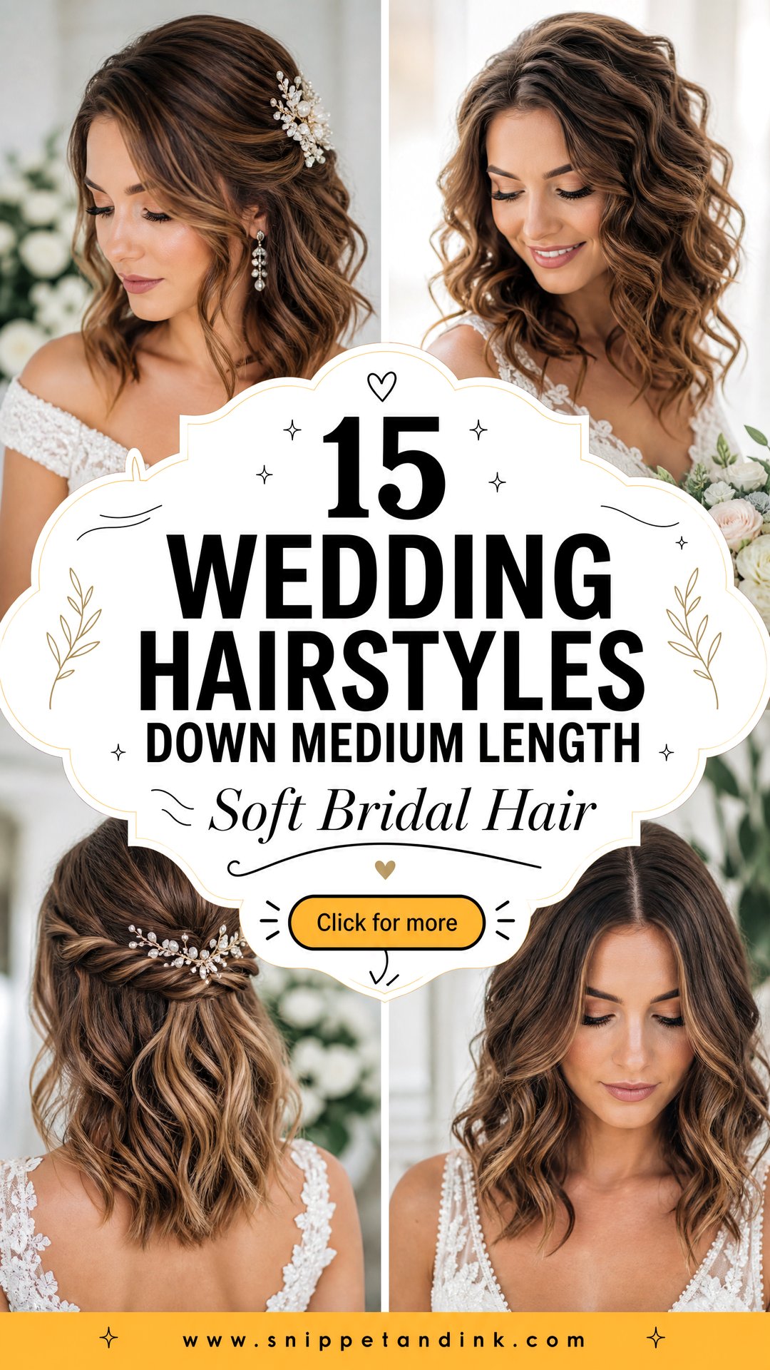15 Wedding Hairstyles Down Medium Length for Soft Brides - 15 Wedding Hairstyles Down Medium Length for Soft Brides