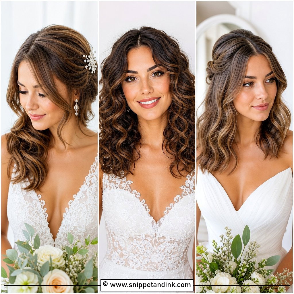 15 Wedding Hairstyles Down Medium Length for Soft Brides