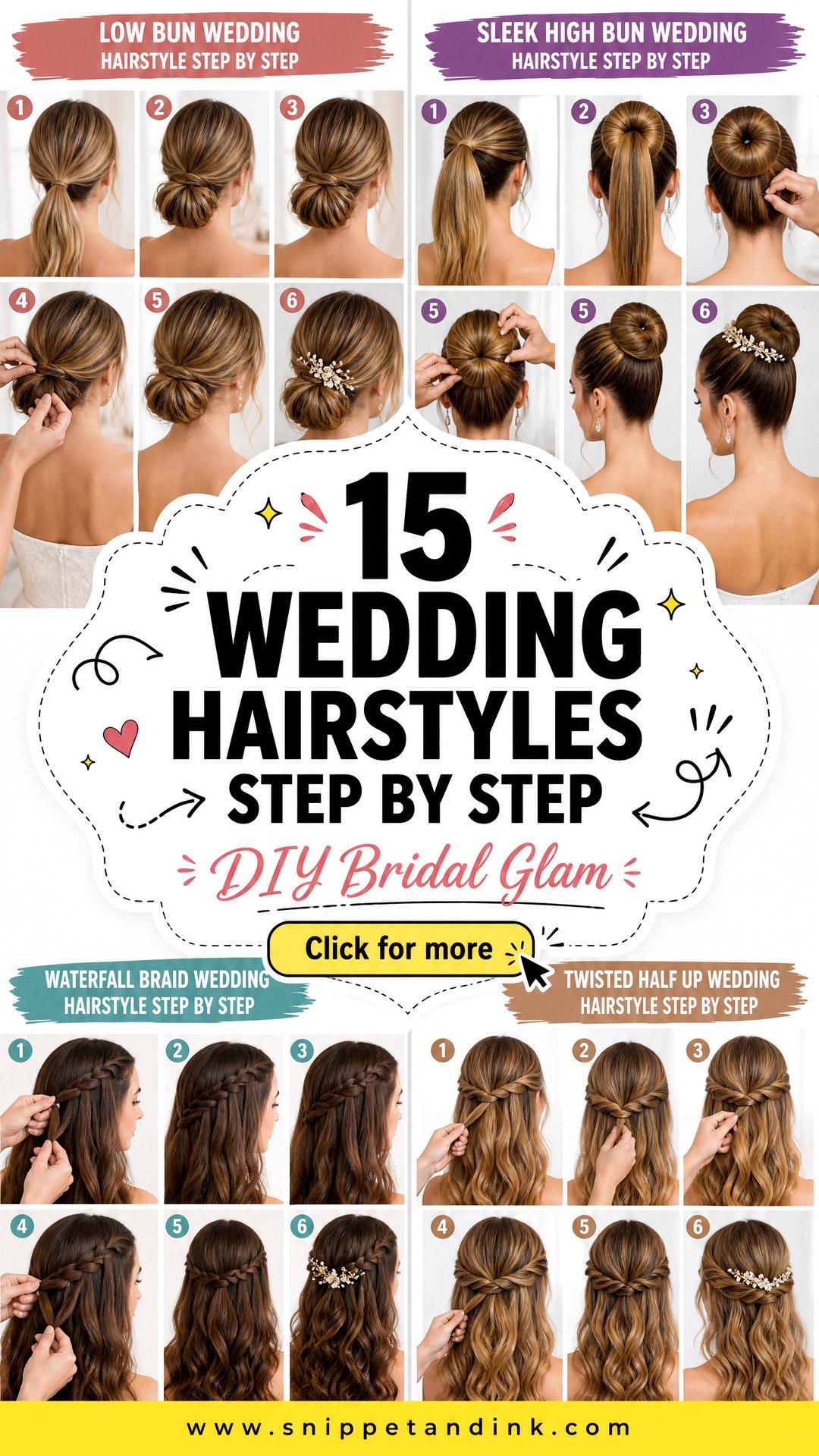 15 Wedding Hairstyles Step By Step for DIY Bridal Glam - 15 Wedding Hairstyles Step By Step for DIY Bridal Glam