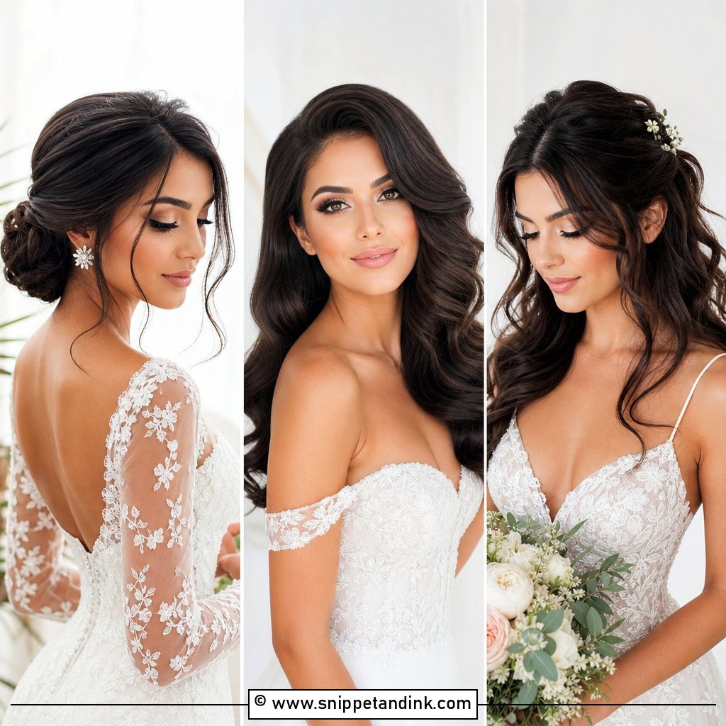 15 Wedding Hairstyles for Dark Hair Glossy Bridal Ideas