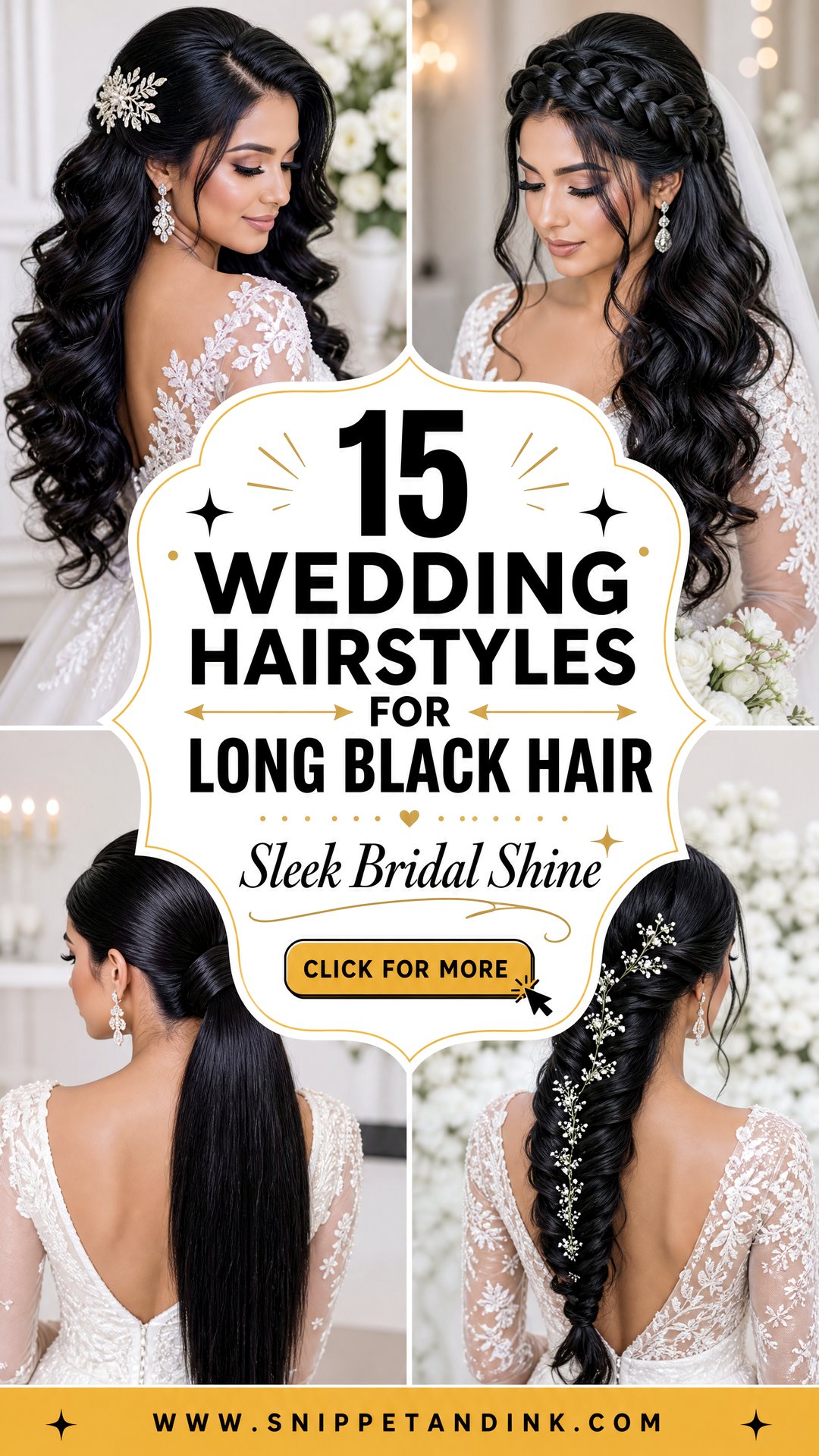15 Wedding Hairstyles for Long Black Hair Sleek Bridal Ideas - 15 Wedding Hairstyles for Long Black Hair: Sleek Bridal Ideas