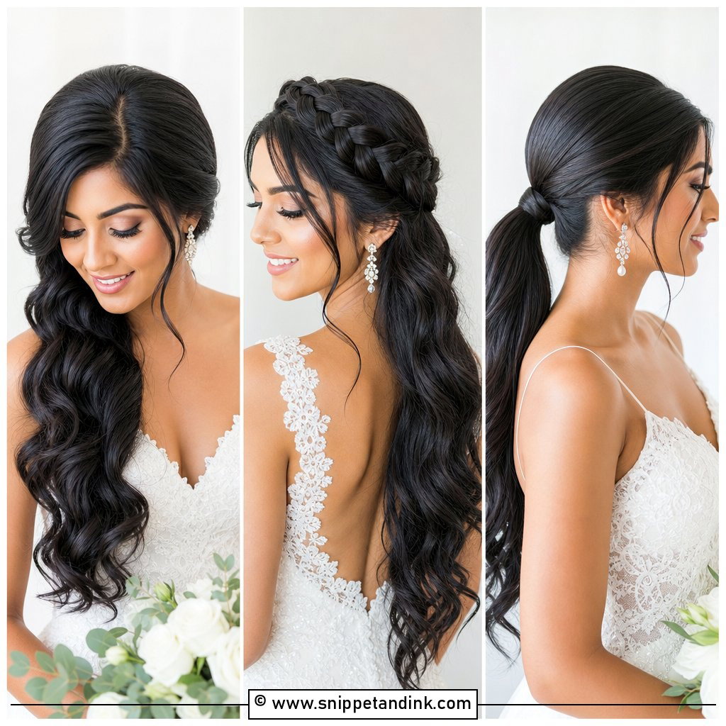 15 Wedding Hairstyles for Long Black Hair Sleek Bridal Ideas