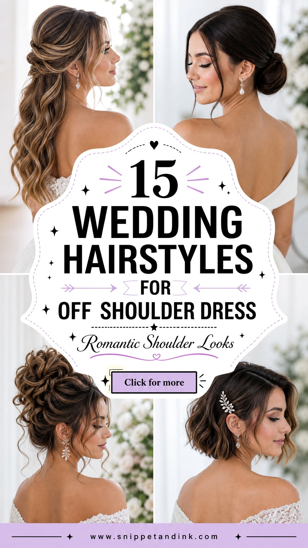 15 Wedding Hairstyles for Off Shoulder Dress Romantic Looks - 15 Wedding Hairstyles for Off Shoulder Dress: Romantic Looks